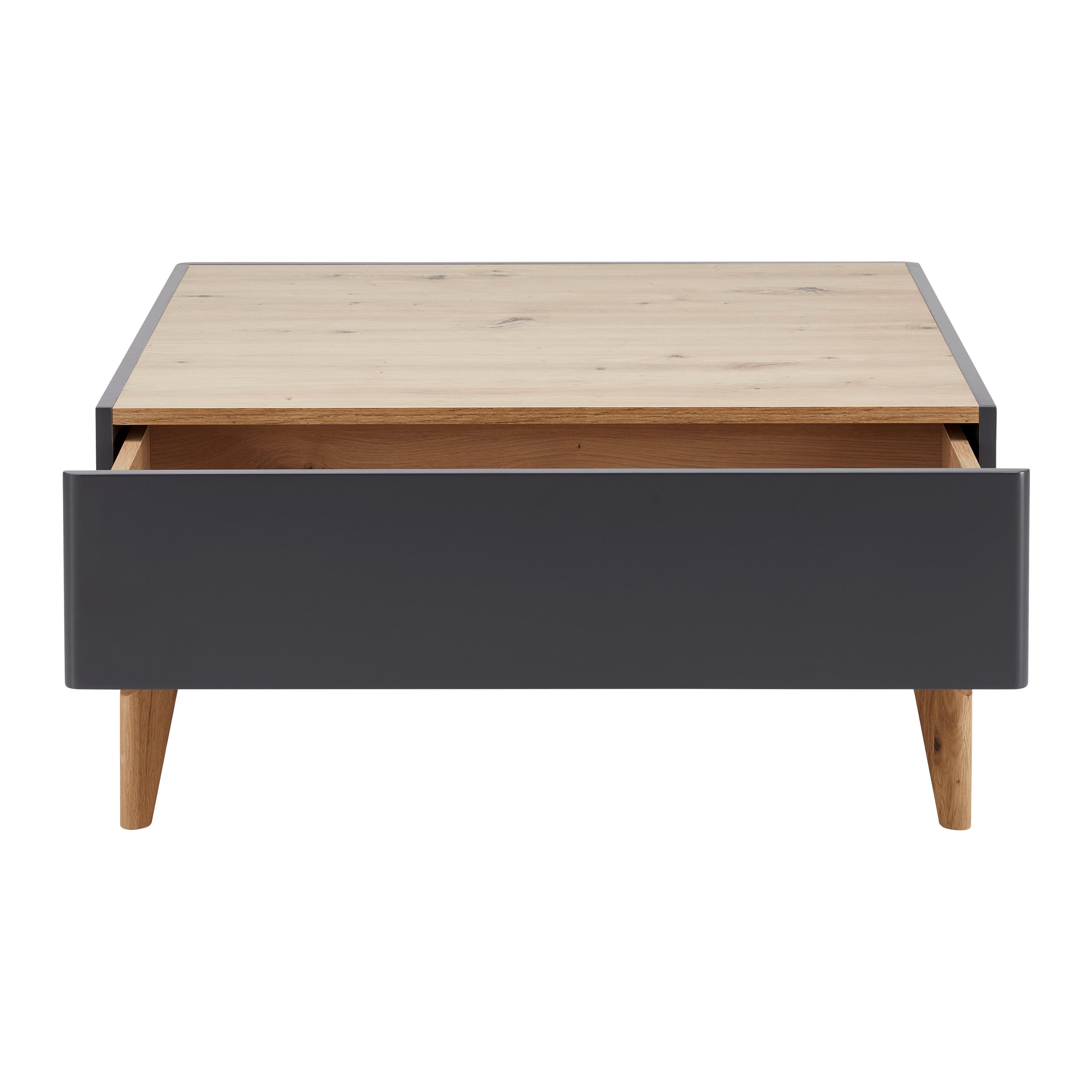 SOFFBORD FOSCO - grå/ekfärgad, Modern, trä (80/80/38cm) - Bessagi Home