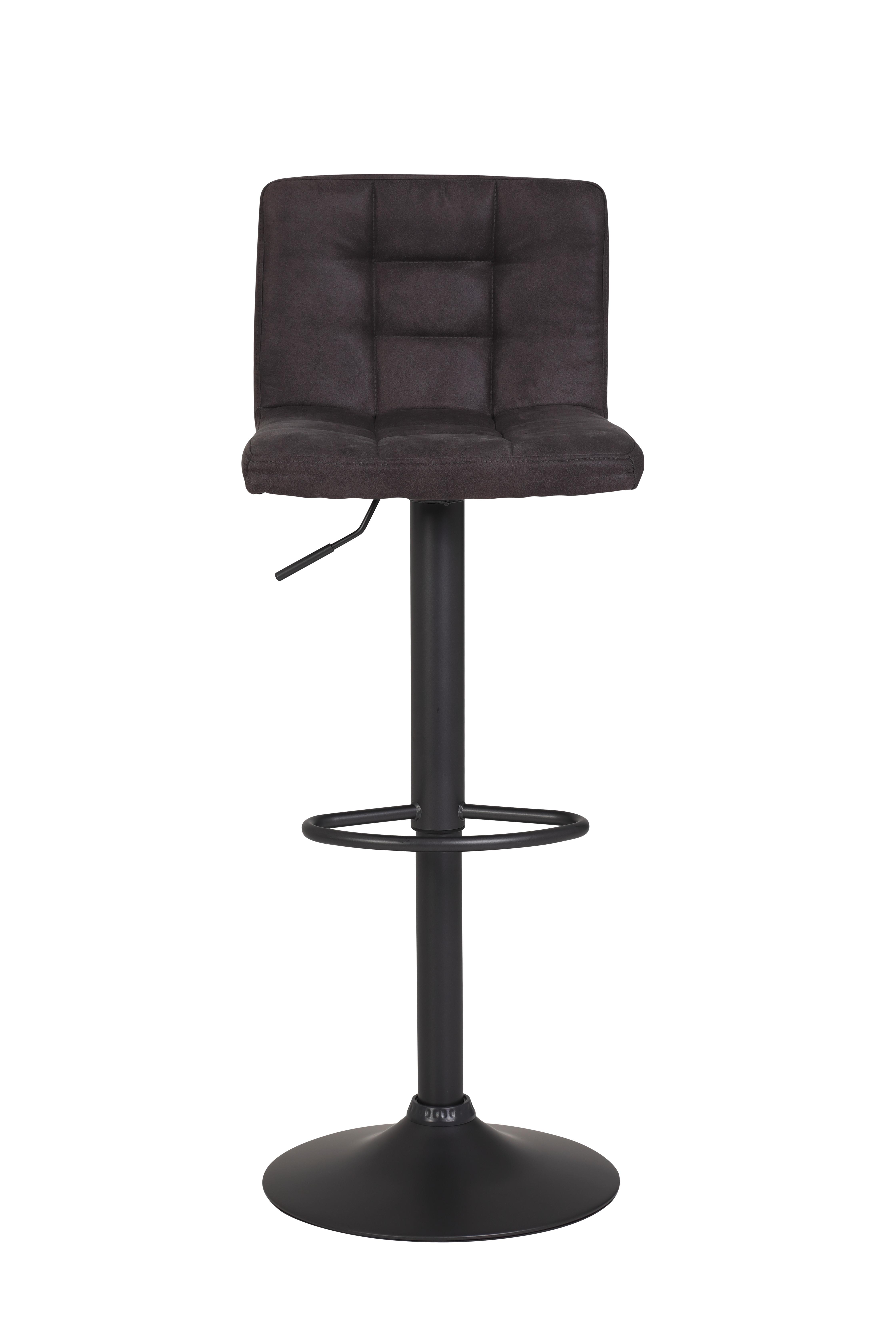 Barhocker-Set Amanda in Anthrazit - Dunkelgrau/Anthrazit, MODERN, Textil/Metall (40/85/48cm) - MID.YOU