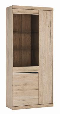 Vitrina Summer - hrast San Remo, Moderno, staklo/drvni materijal (86/196,5/40cm) - Modern Living