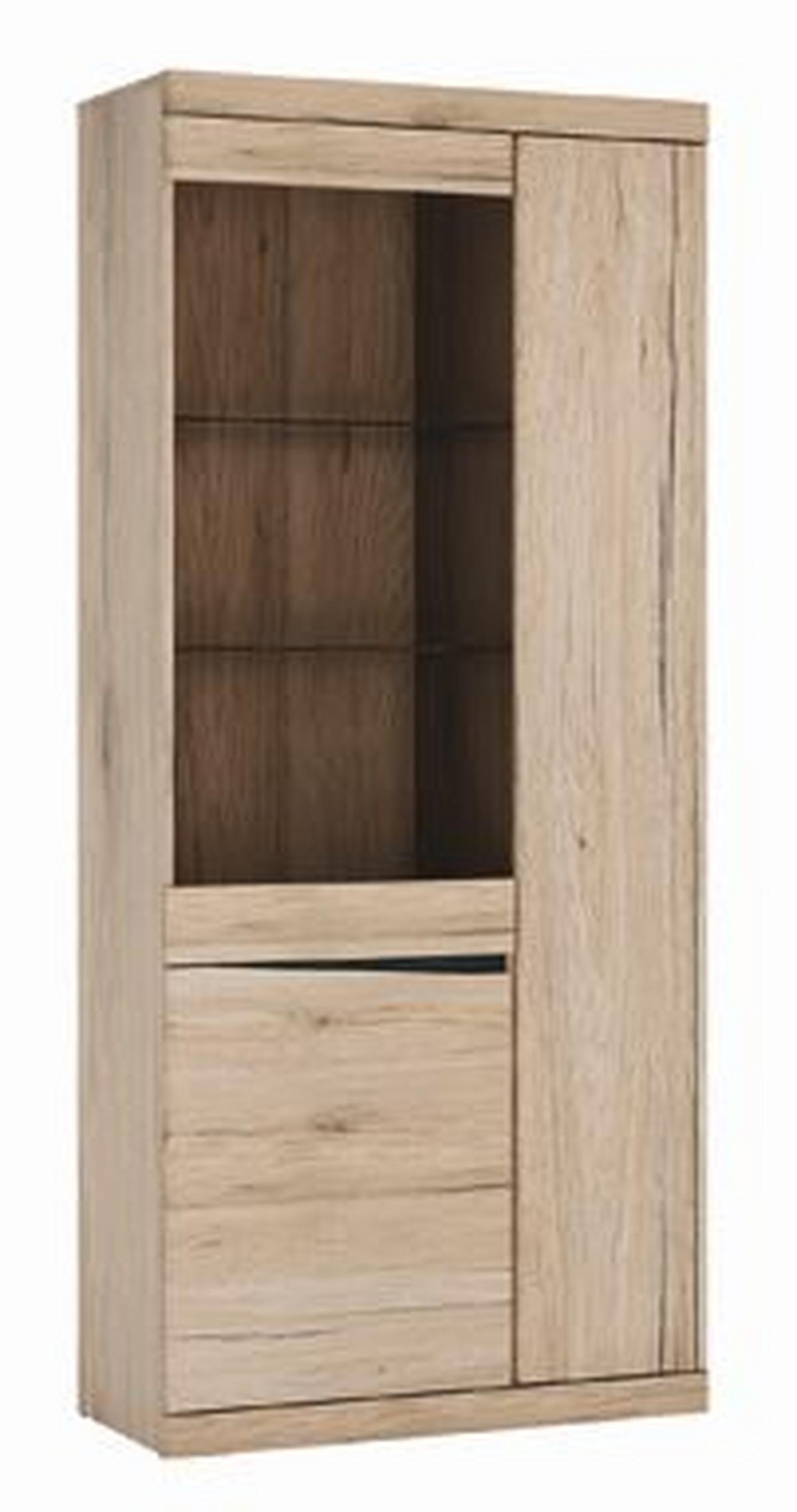 Vitrină SUMMER - stejar San Remo, Modern, sticlă/material pe bază de lemn (86/196,5/40cm) - Modern Living