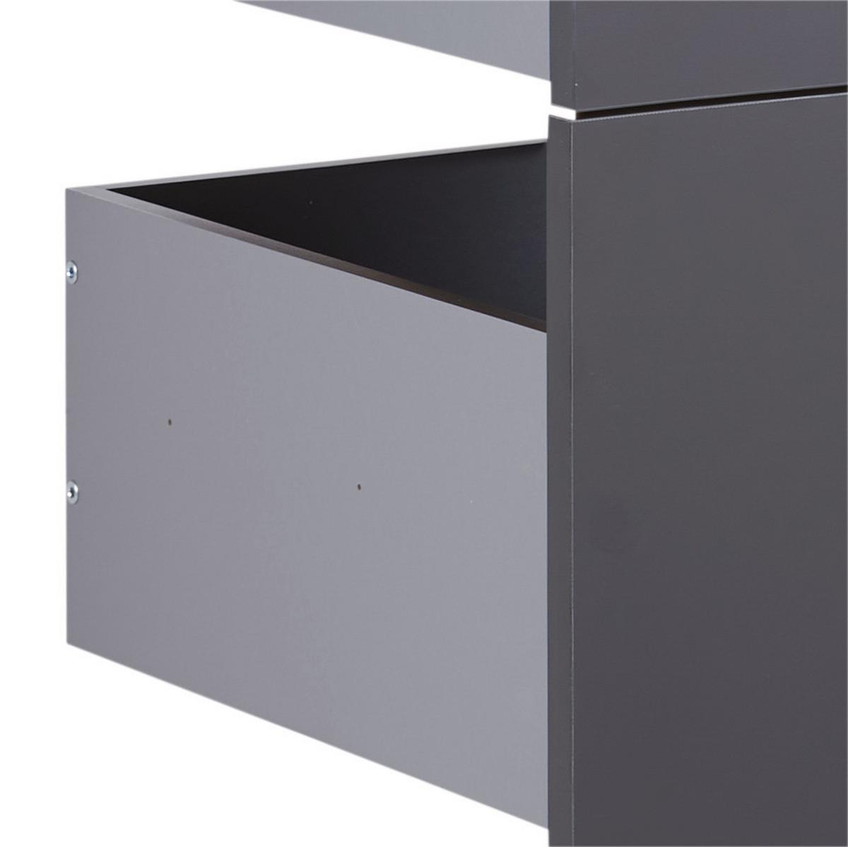 Schubladenset Unit in Anthrazit - Anthrazit, MODERN, Holzwerkstoff (45,3/83/47cm) - Based