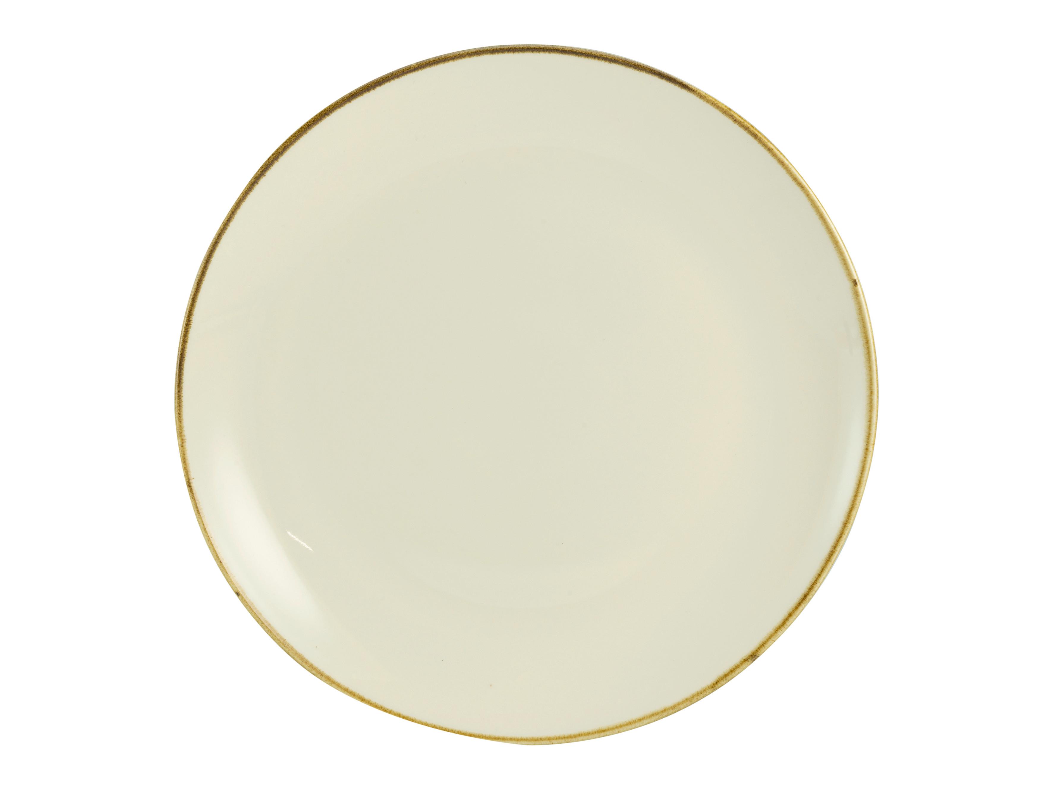 Lapostányér Linen - krém/fehér, kerámia (28/3cm) - Premium Living