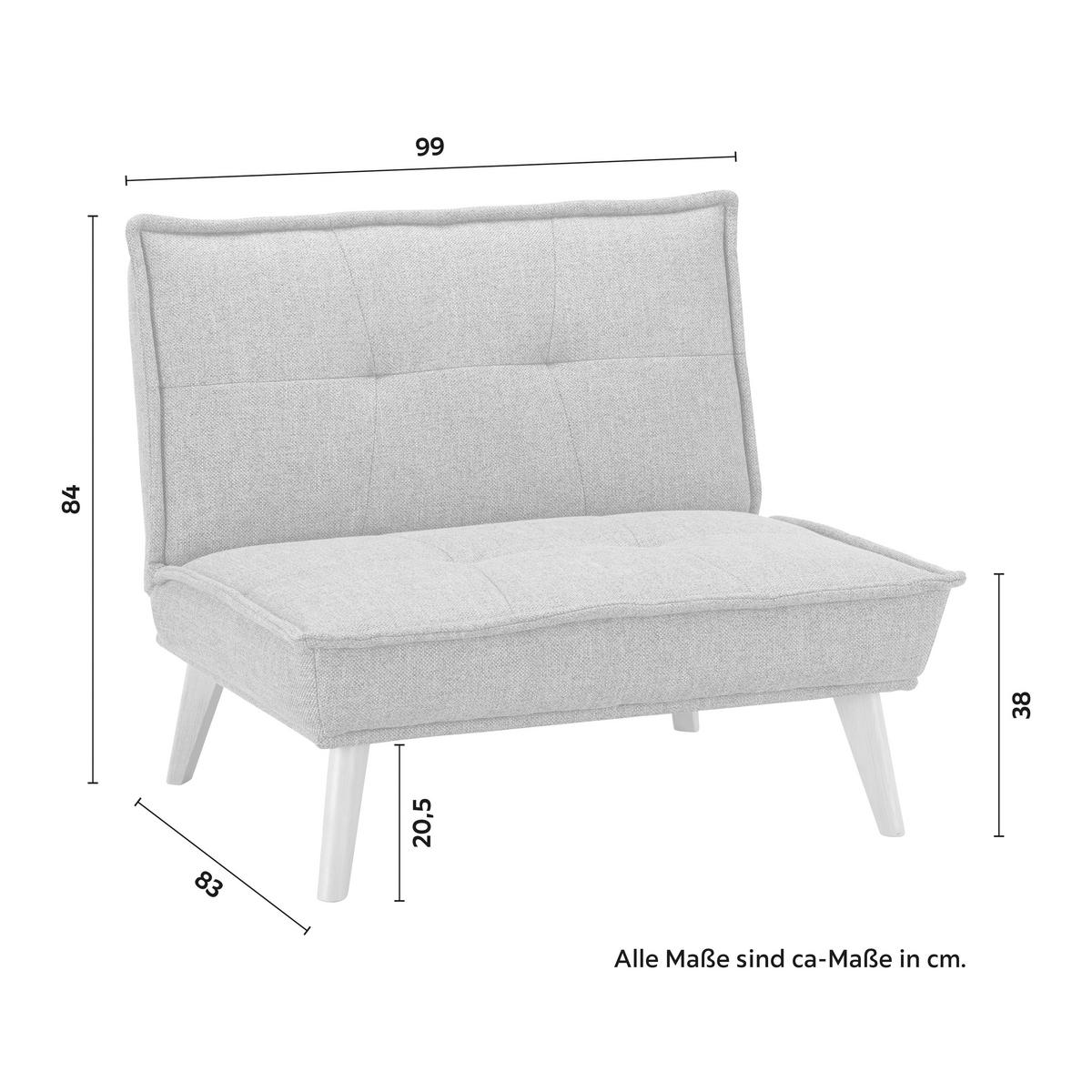 Schlafsessel Romeo Grau Webstoff - Grau, MODERN, Holz/Textil (99/83/84cm) - Bessagi Home