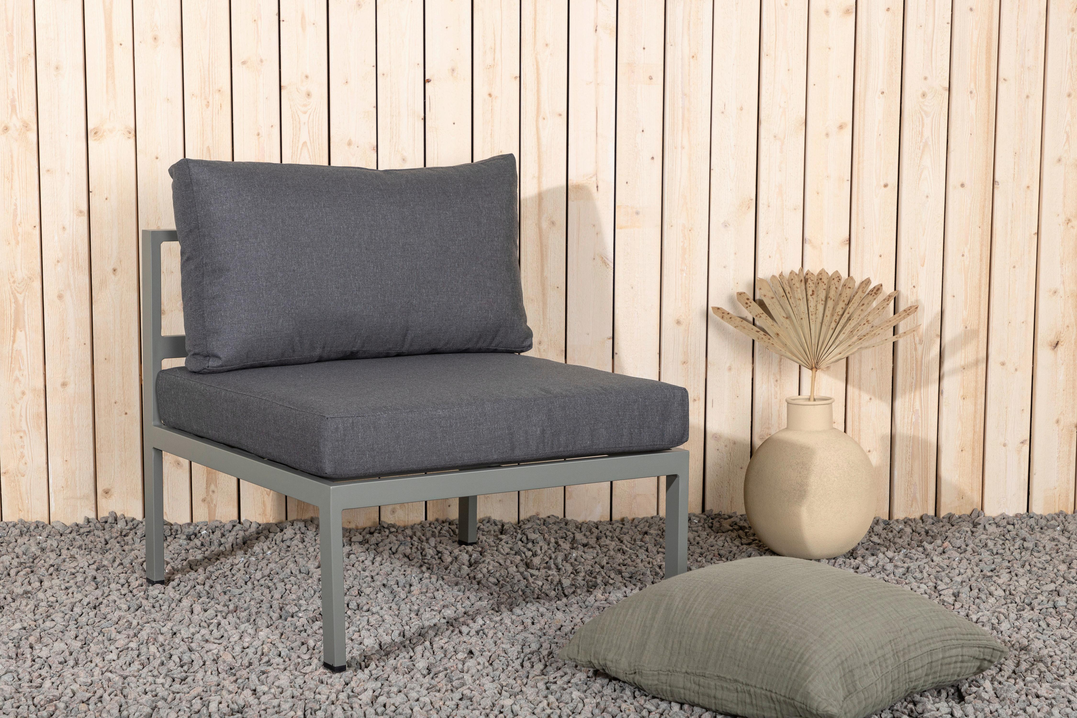 Loungesessel Copacabana ca. 70x65x74 cm Grau/Grün - Pastellgrün/Grau, KONVENTIONELL, Metall (70/65/74cm) - Gardenson