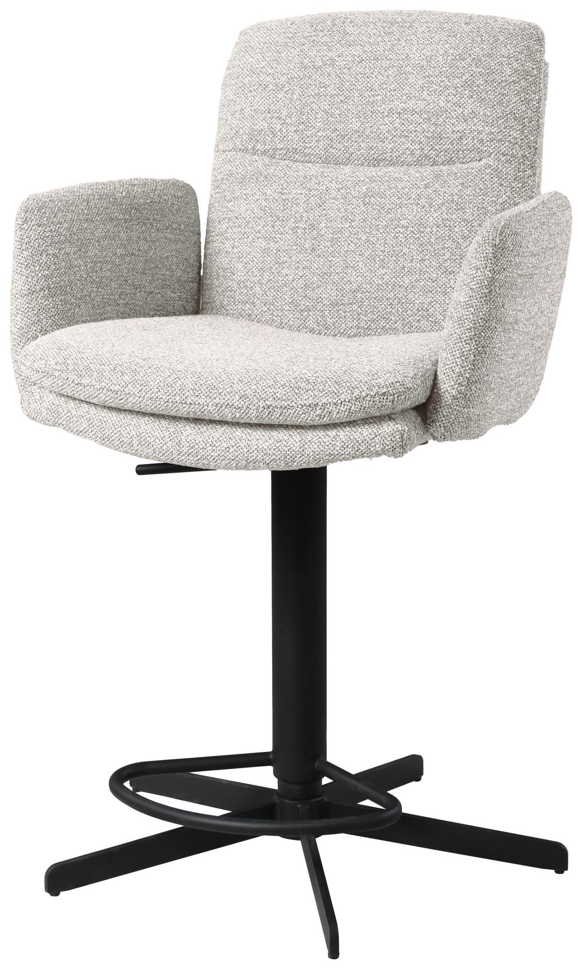 STOŁEK BAROWY FUNNY -EXKLUSIV- - beżowy/czarny, Design, metal/tkanina (55/92-117/54cm) - Novel