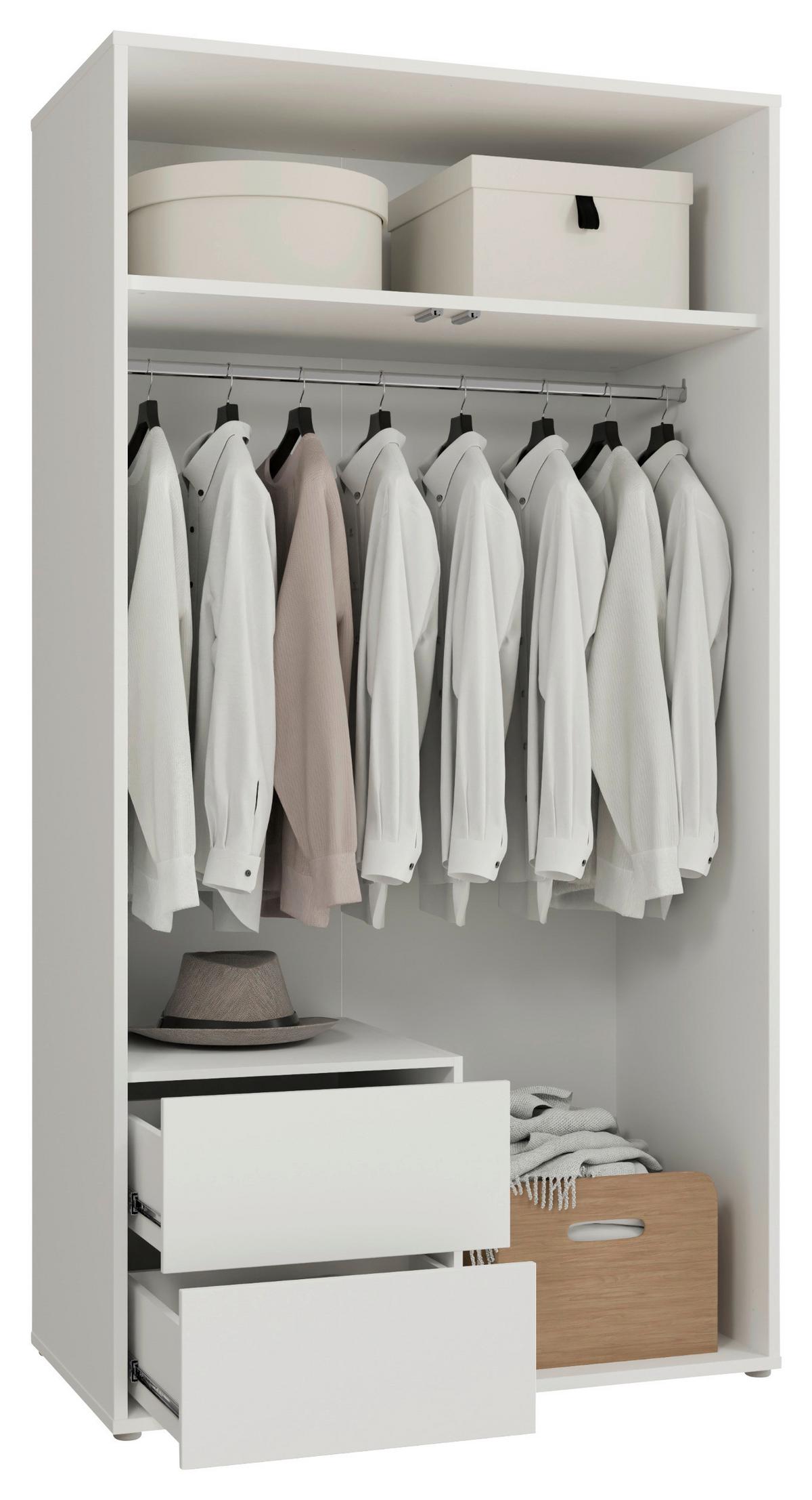 Omara S Klasičnimi Vrati Alice, Bela - bela, Trend, leseni material (115/214/60cm) - Carryhome