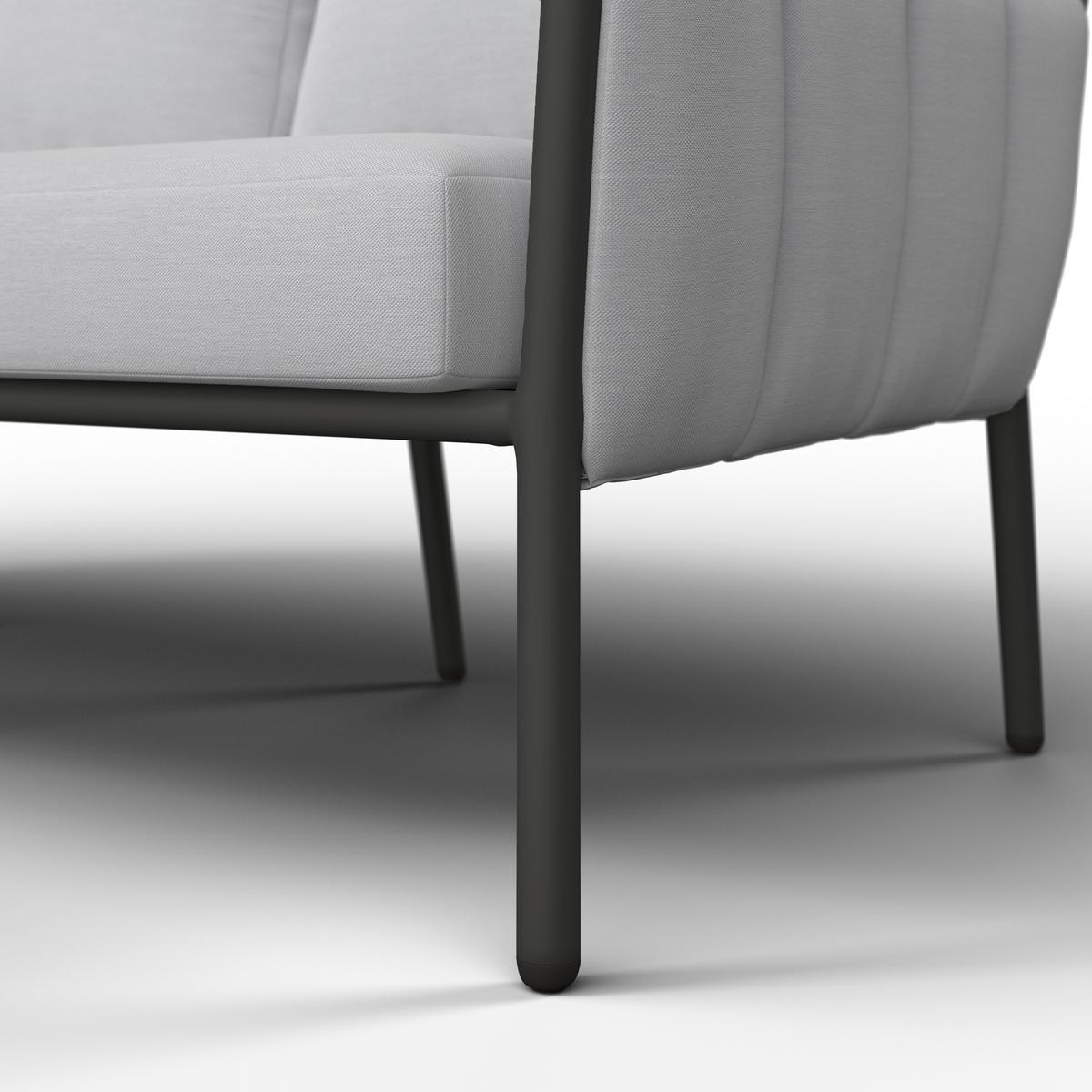 Loungegarnitur Annalotta Out doorstoff/Metall +Abdeckung - Creme/Weiß, MODERN, Glas/Textil (200,5/71,5/80,5cm) - Bessagi Garden