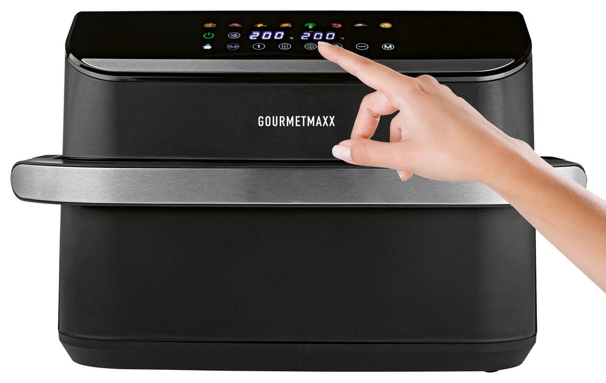 Heißluftfritteuse 19171 Schwarz/Silberfarben max.2400W - Silberfarben/Schwarz, Basics, Kunststoff/Metall (37/47/30cm)