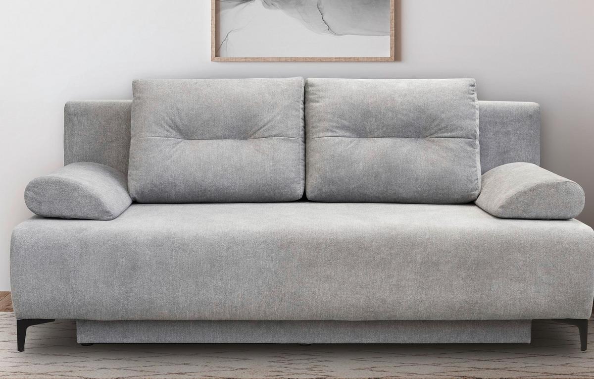 Zofa Boxspring Viera, Svetlo Siva, Ležišče, Predal - črna/svetlo siva, Moderno, kovina/tekstil (201/100/105cm) - Mömax