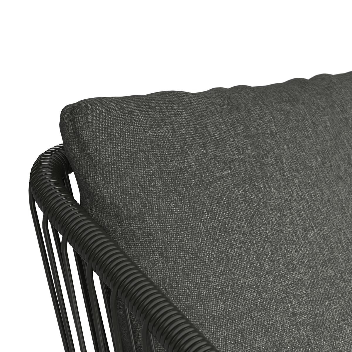 KOMPLET OGRODOWY ZE STOŁEM NOAH - ciemnoszary/czarny, Design, tworzywo sztuczne/metal - Ambia Garden