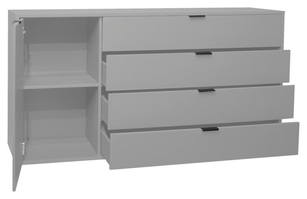 Comodă cu uși BOUNTY - gri, Modern (168/87/45cm) - Premium Living