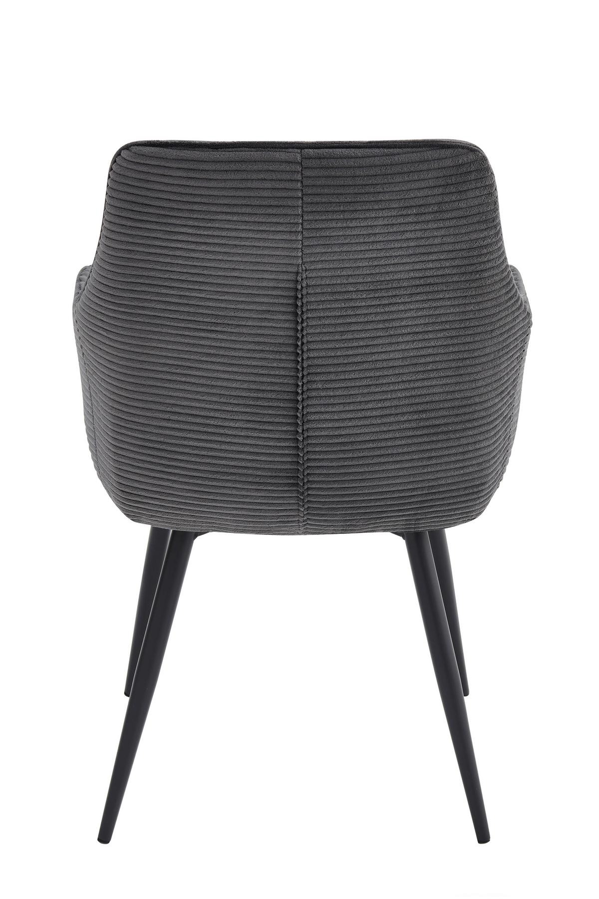 ARMLEHNSTUHL-SET VERONA II S 2ER-SET - Anthrazit/Schwarz, MODERN, Textil/Metall (55/85/61cm) - P & B