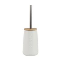 Garnitură de perie pentru WC Edna - culoare nichel/alb, Modern, ceramică/plastic (12/34,2cm) - Mömax