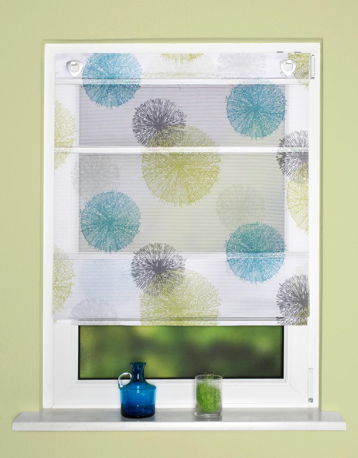 ROLETA BELIZE - zielony/niebieski, Basics, tkanina (80/210cm) - Novel