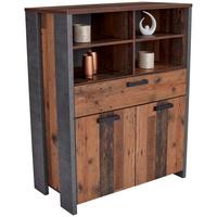 Visoka Komoda Clif - temno siva/črna, Moderno, kovina/umetna masa (107/128/42cm) - Zandiara