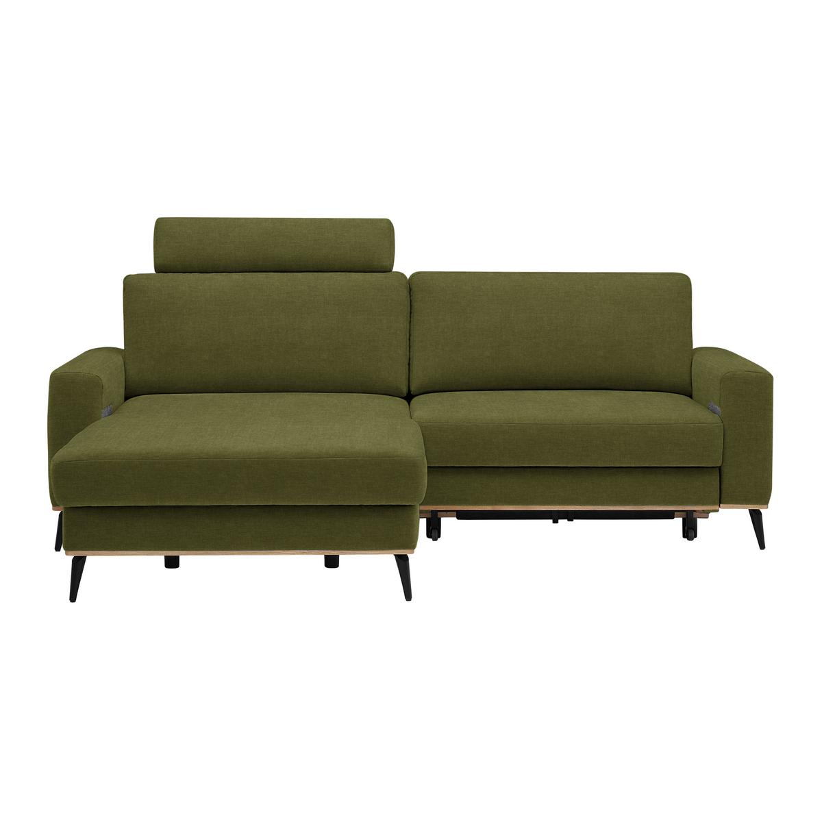 Wohnlandschaft Romeo Grün - Schwarz/Grün, KONVENTIONELL, Textil/Metall (167/87/234cm) - Zandiara