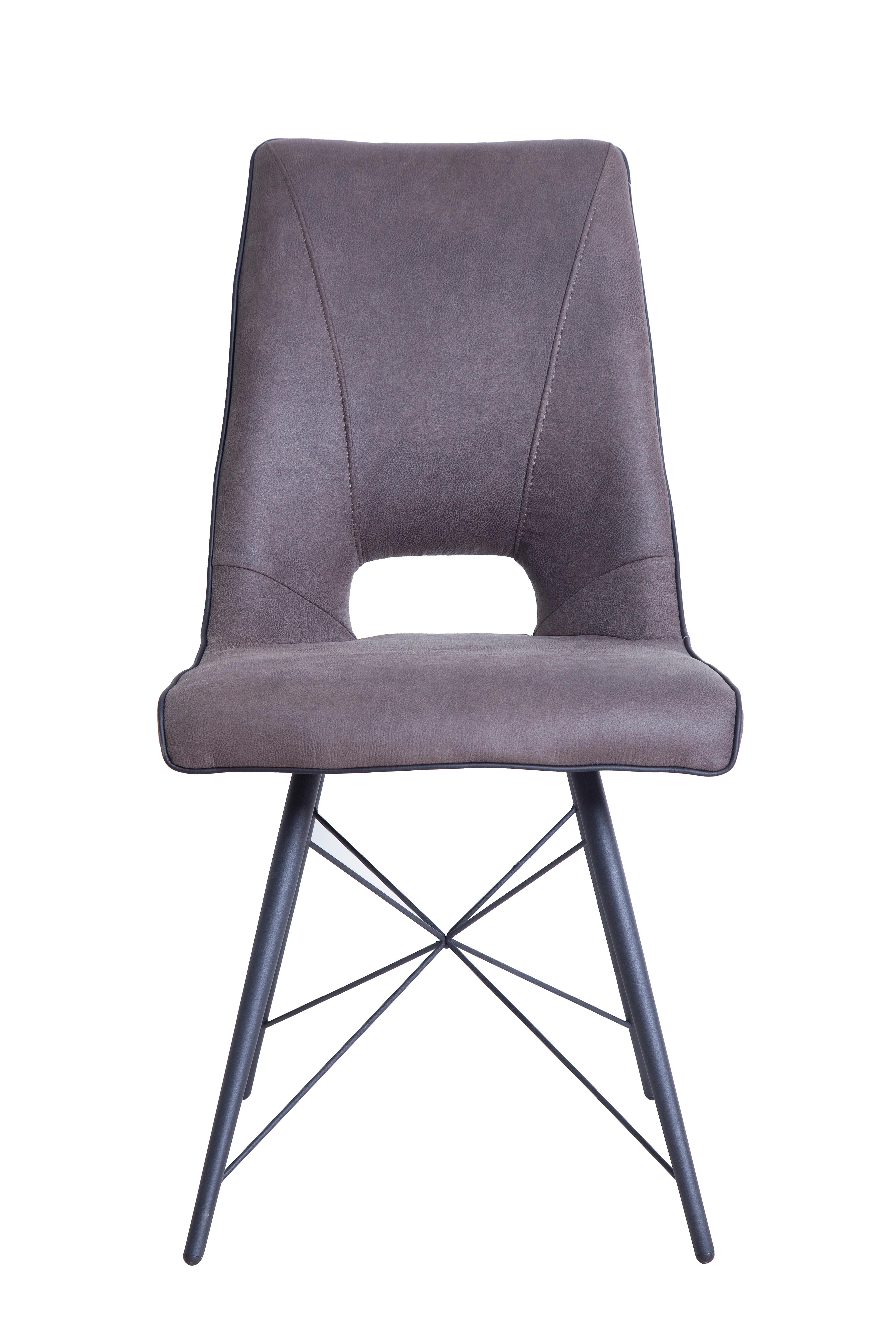 Stuhl in Grau - Schwarz/Grau, MODERN, Holz/Textil (47/91.5cm) - Modern Living