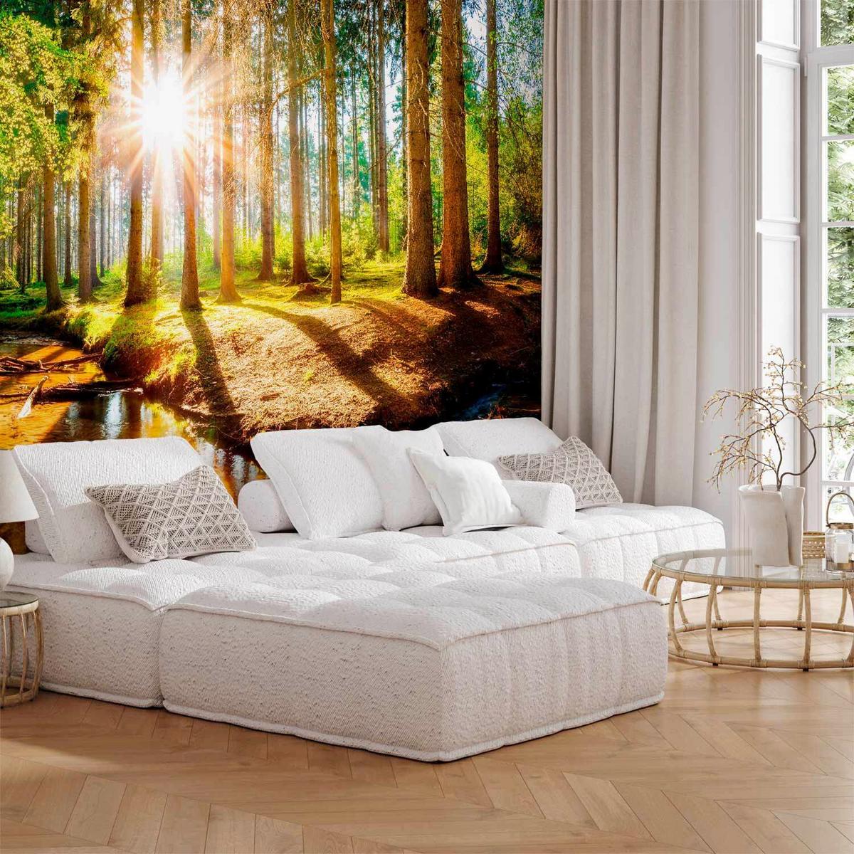 Fototapete Braun/Grün ca. 200x140cm - Braun/Grün, LIFESTYLE, Textil (200/140cm) - artgeist
