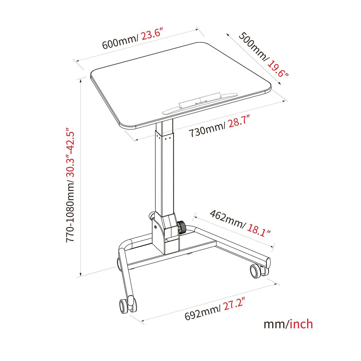 Dvižna Miza Stand Vm-su Ii, Bela - bela, Basics, kovina/umetna masa (73/50/77cm) - MID.YOU