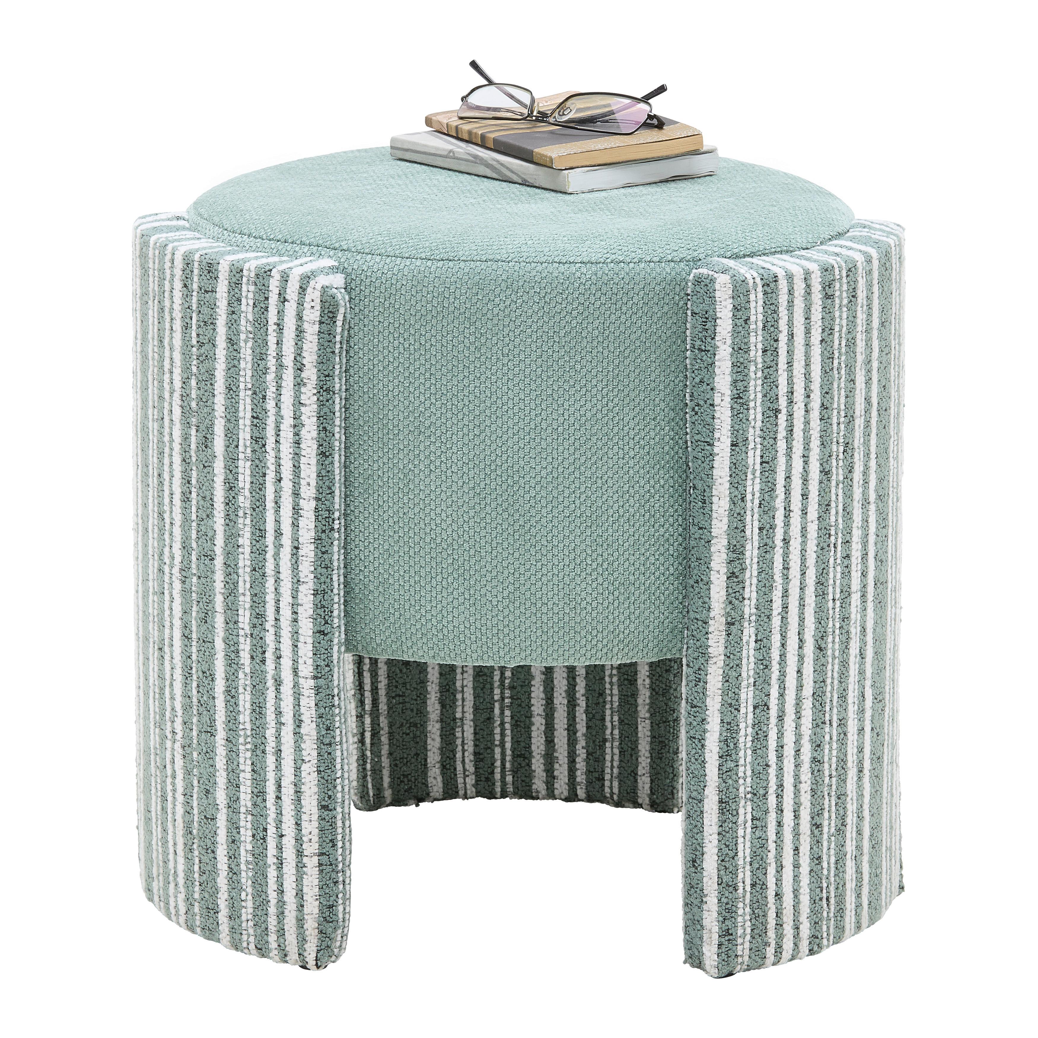 Hocker Romy Grün - Weiß/Grün, LIFESTYLE, Holzwerkstoff/Textil (40/39/40cm) - Mömax