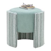 Hocker Romy Grün - Weiß/Grün, LIFESTYLE, Holzwerkstoff/Textil (40/39/40cm) - Mömax