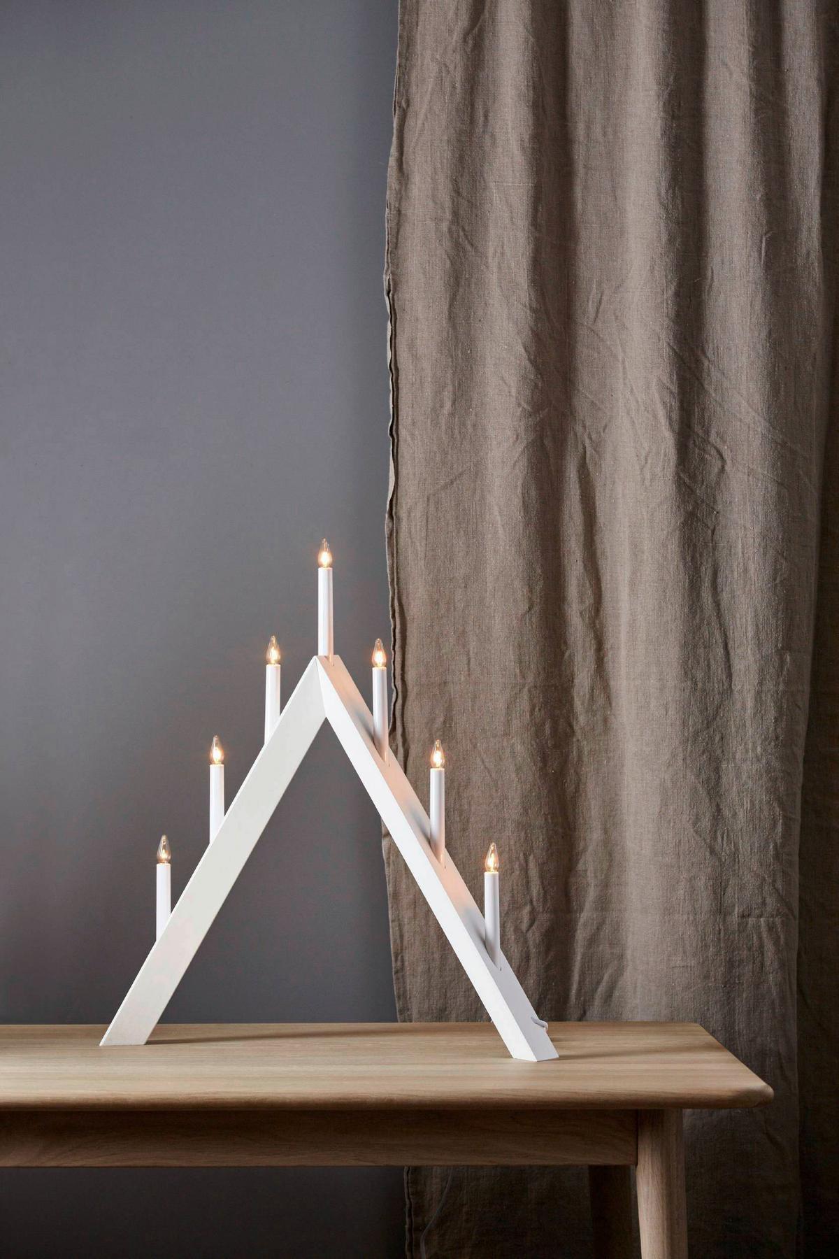 Led-dekoleuchte 410212 Kerzenständer - Weiss, Basics, Holz/Kunststoff (60/7/64,5cm) - Eglo