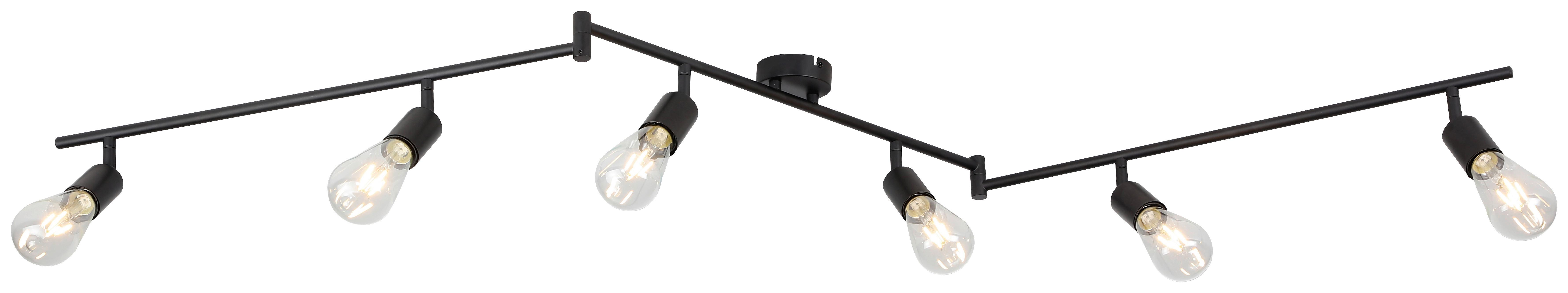 Reflektor Molly, Črna, 6 X 24 W - črna, Konvencionalno, kovina (180/8,5/15,5cm) - Mömax