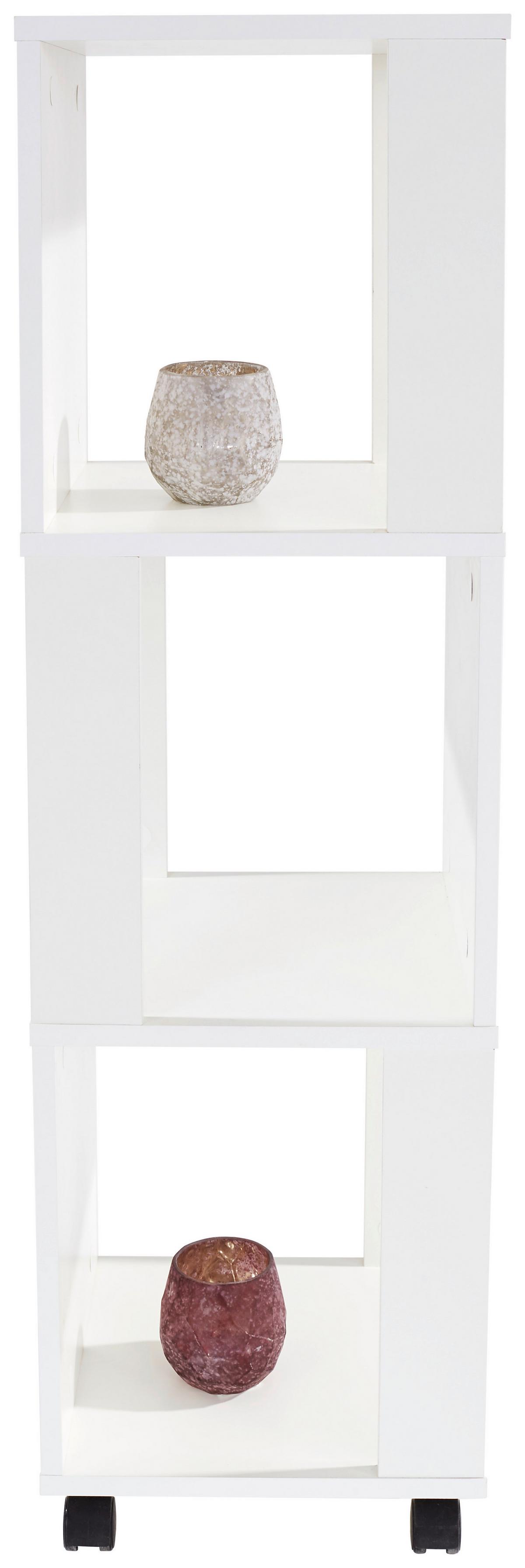 Etajeră Rolly - alb, Modern, plastic/material pe bază de lemn (34/111/34cm) - Modern Living