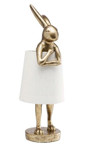 LAMPA STOŁOWA ANIMAL RABBIT GOLD KARE DESIGN - kolor złoty, Design, tworzywo sztuczne/metal (23/68/23cm) - Kare-Design