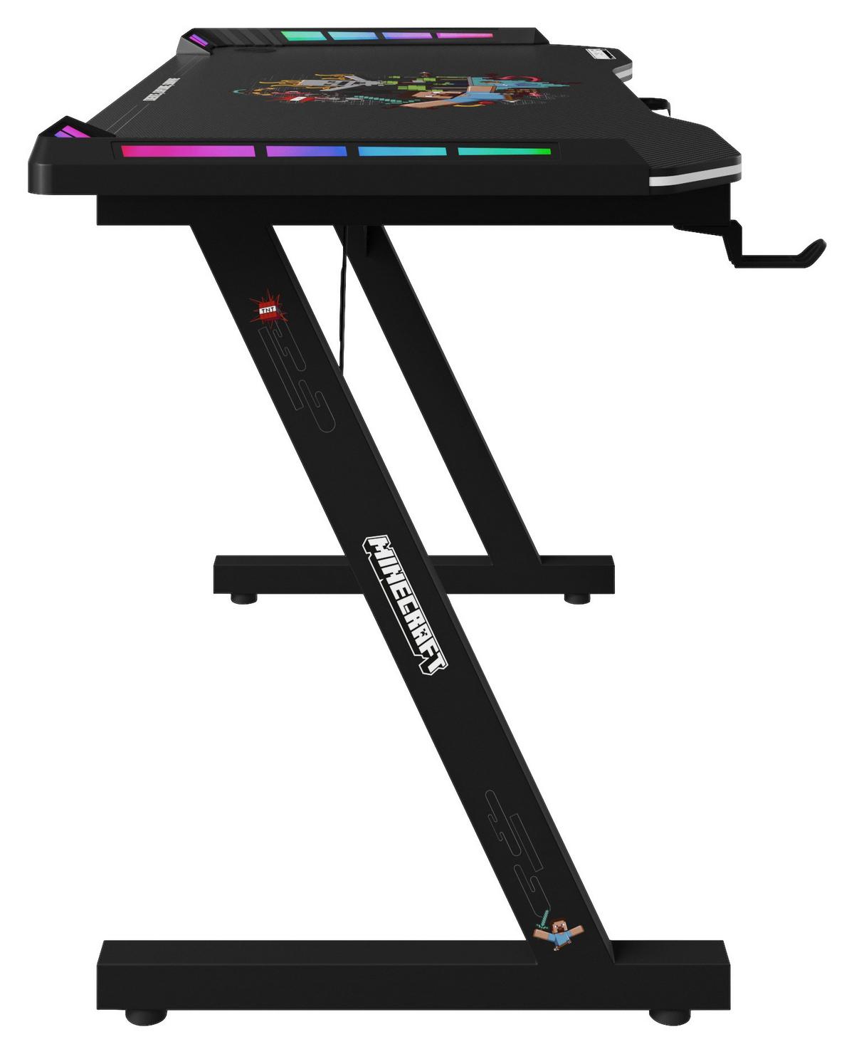 Gamingtisch Minecraft Multicolor/Schwarz - Multicolor/Schwarz, MODERN, Holzwerkstoff/Metall (120/60/74cm) - Minecraft