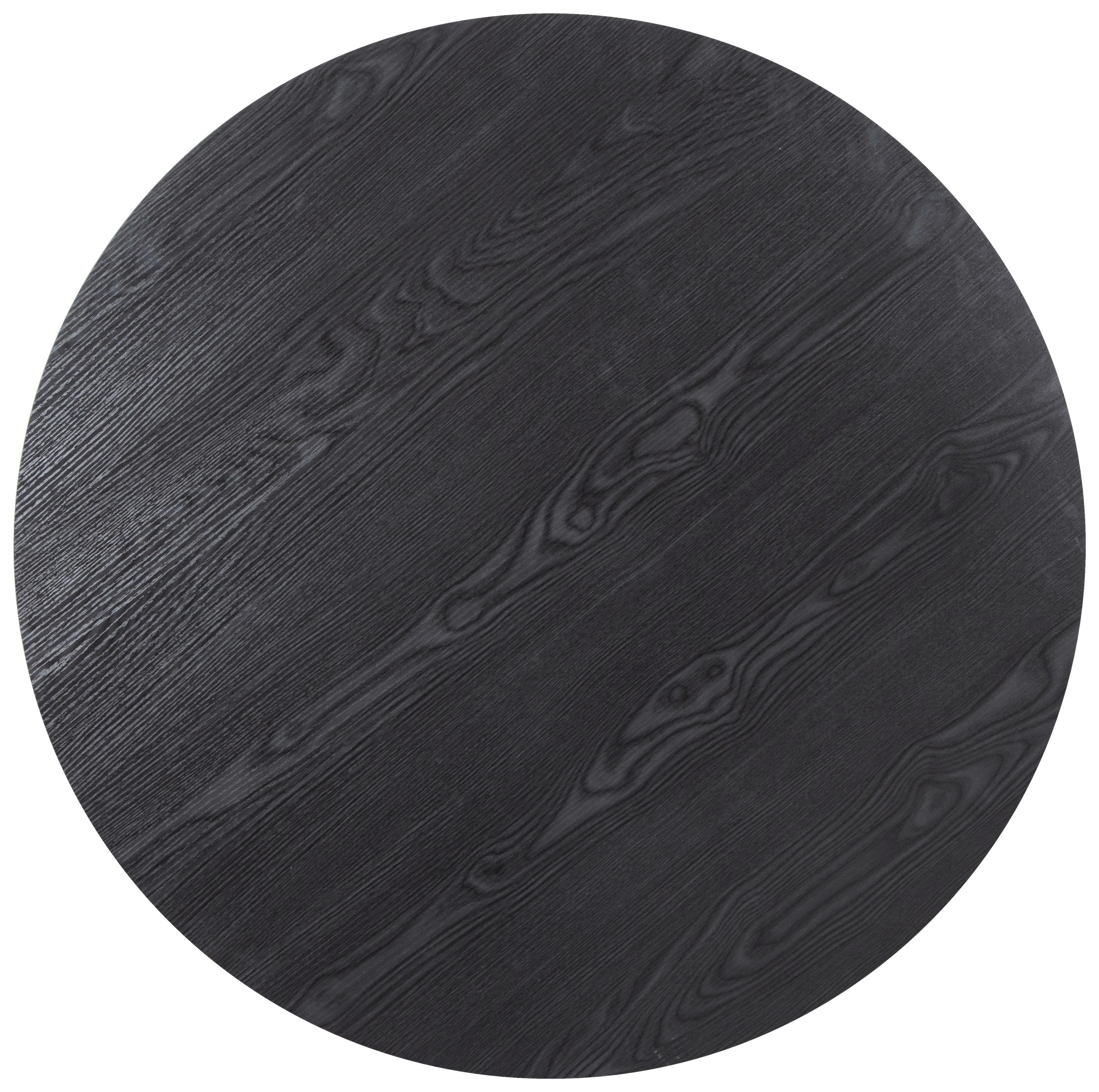 Jedilna Miza Bjorn, Črna, Ø 87cm - črna, Moderno, kovina/leseni material (97/75/97cm)