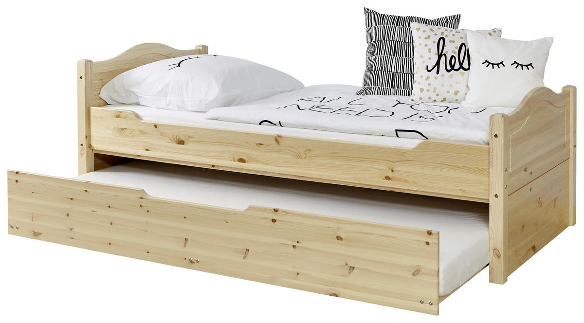 Raztegljiva Postelja Leni, Bor, Masivno - barve bora, Natur, umetna masa/les (90/200cm) - MID.YOU