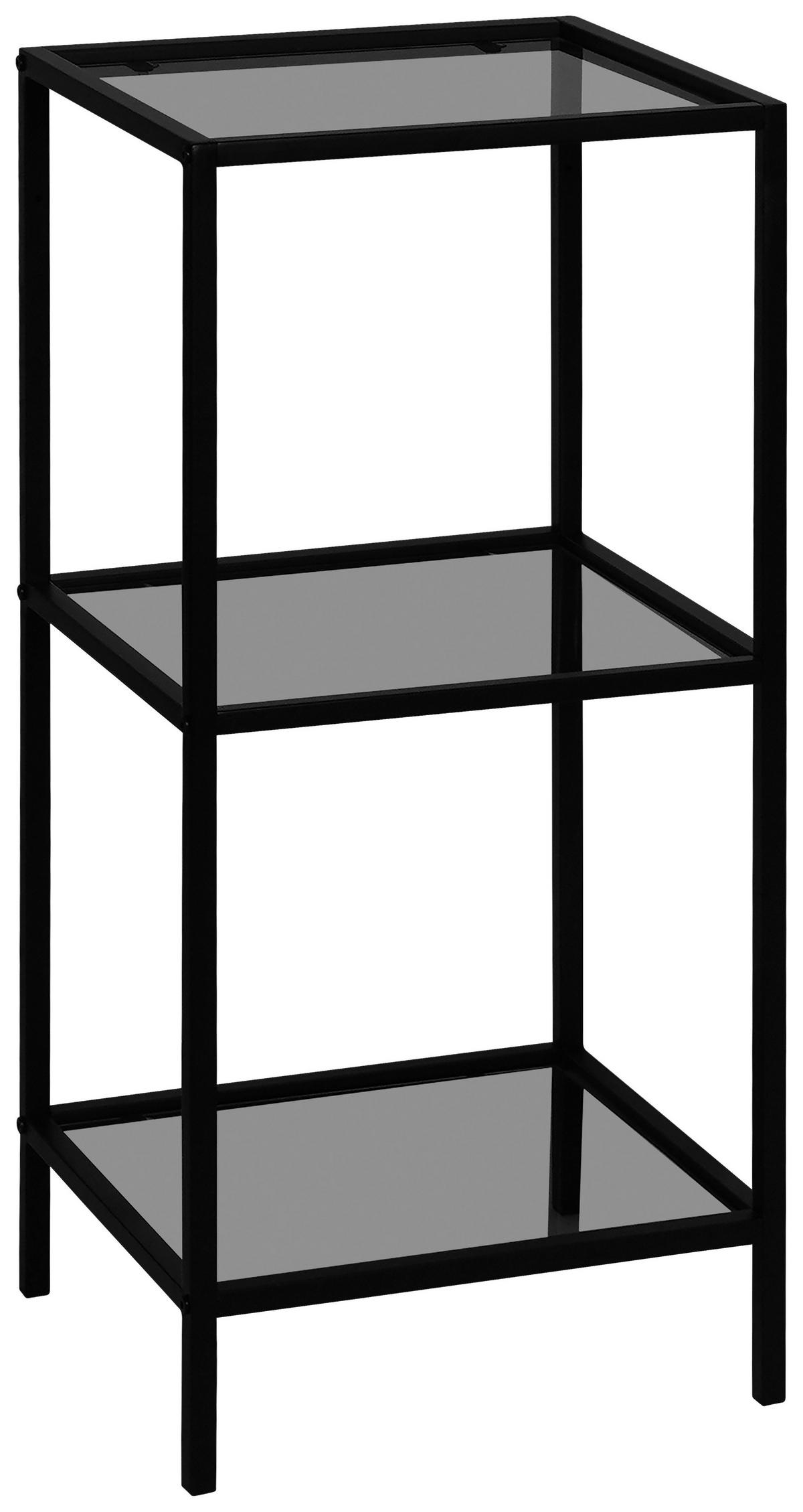 REGAŁ FLIP - czarny/szary, Basics, metal/szkło (37/82,5/33cm) - Carryhome