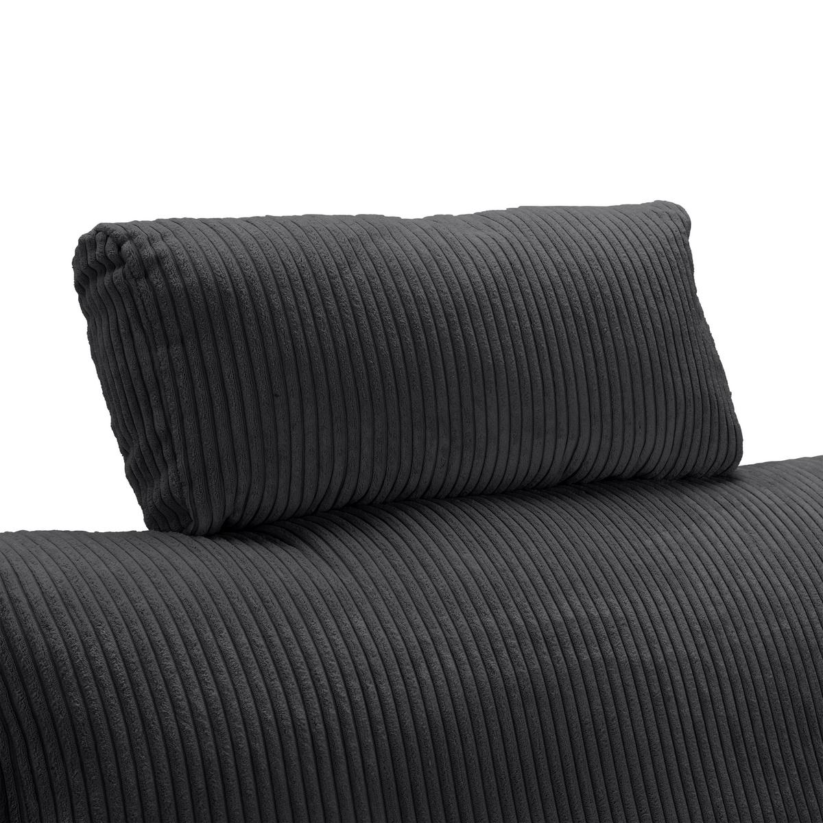 Tetieră LILLE - gri închis, Modern, textil (58/23/10cm) - Best Price