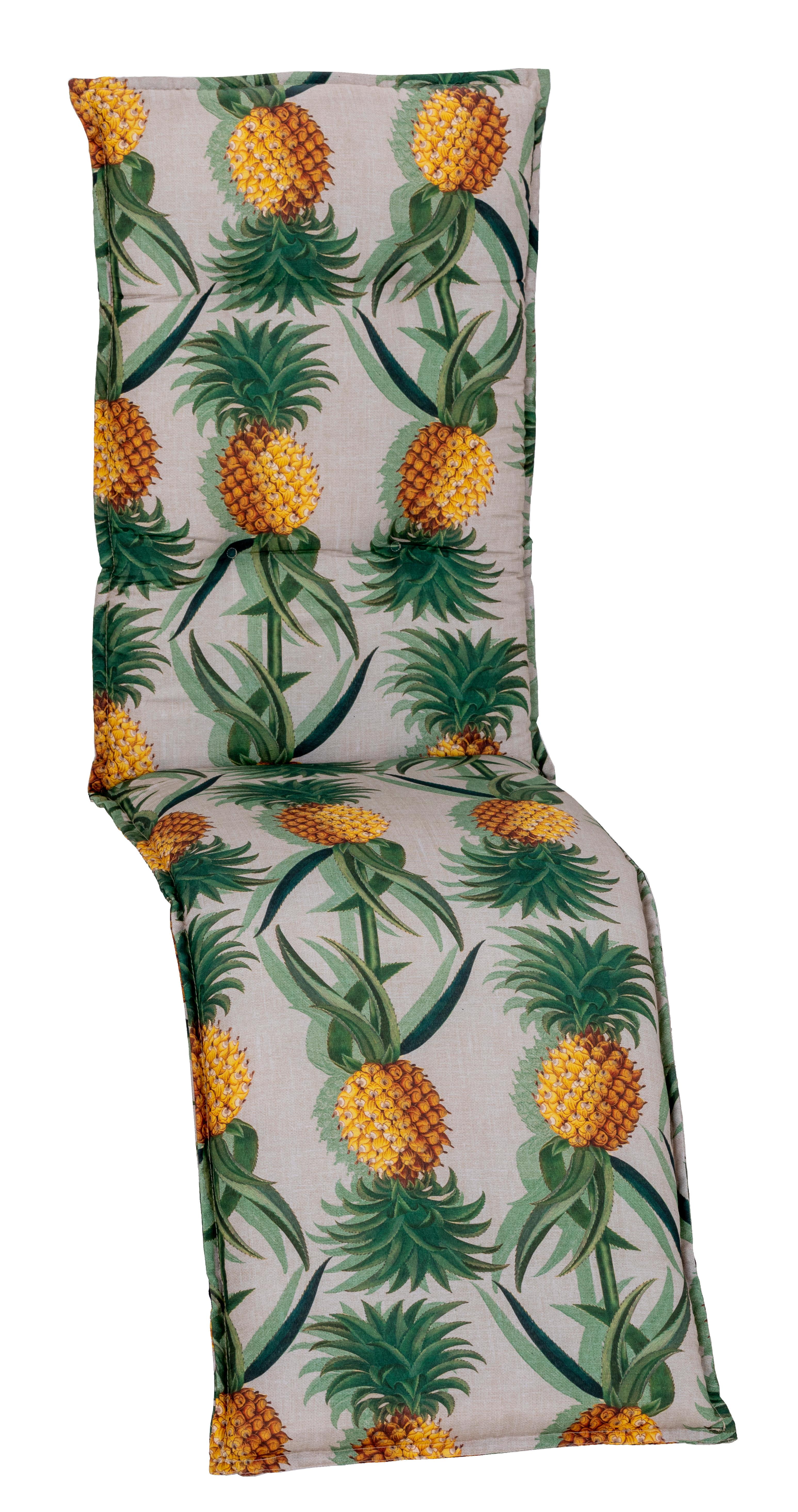 Relaxsesselauflage ca. 170x46 cm Beige Ananas - Beige, Basics, Textil (170/46/8cm) - Gardenson