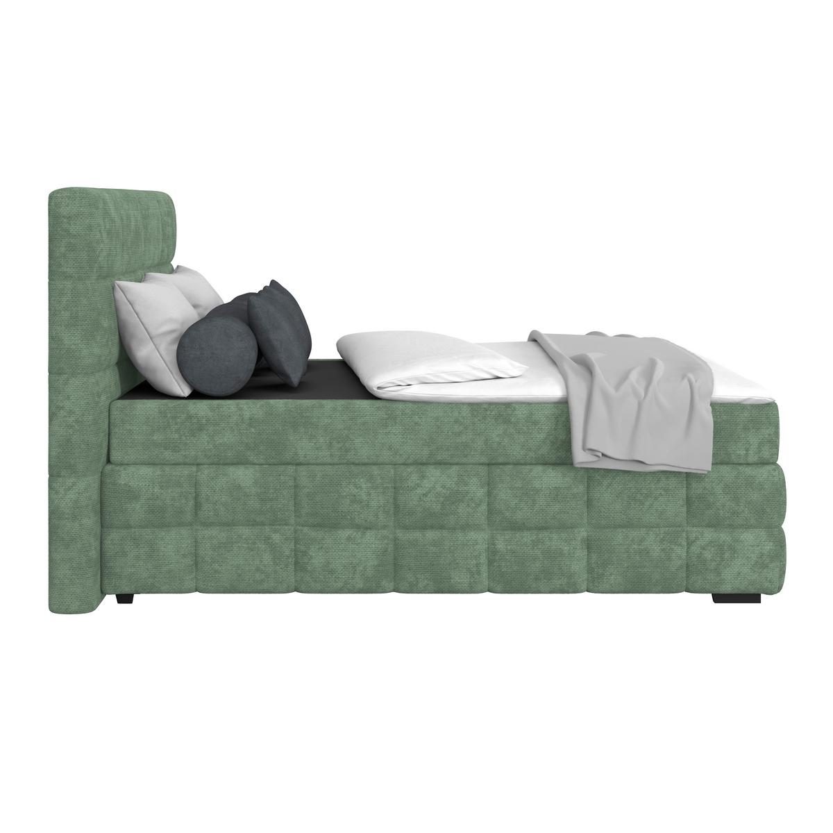 Box Krevet Vega - zelena/boje mente, Trend, tekstil/drvo (140/200cm) - Modern Living