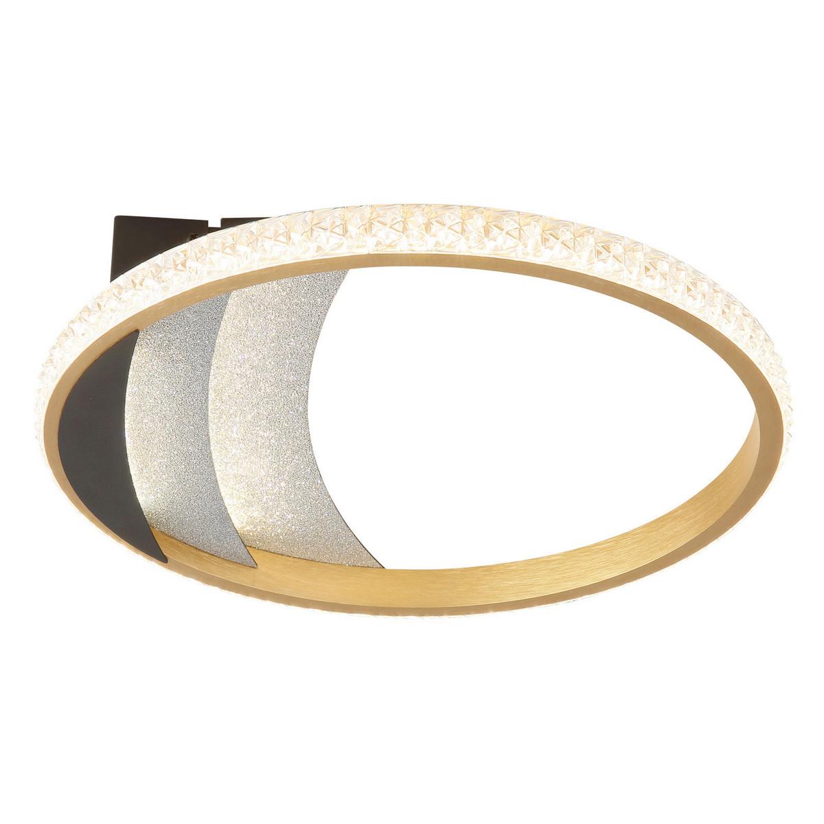 Led Stropna Svjetiljka Constance - zlatne boje/crna, Design, metal/plastika (29.5/6cm) - Globo