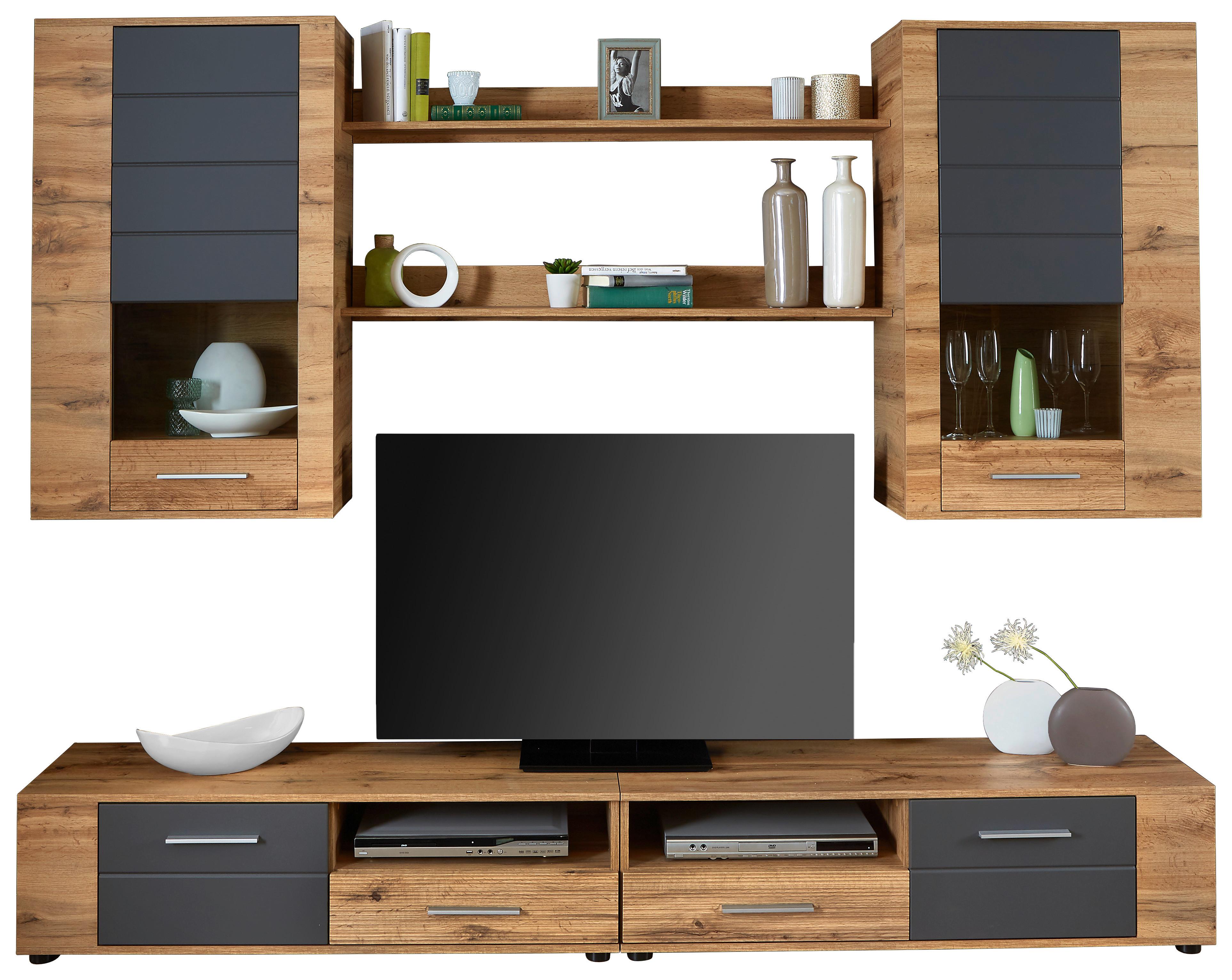 Dnevni Regal Fargo, Barva Hrasta, Siva, Led - siva/barve hrasta, Moderno (240/192/38cm) - Mömax