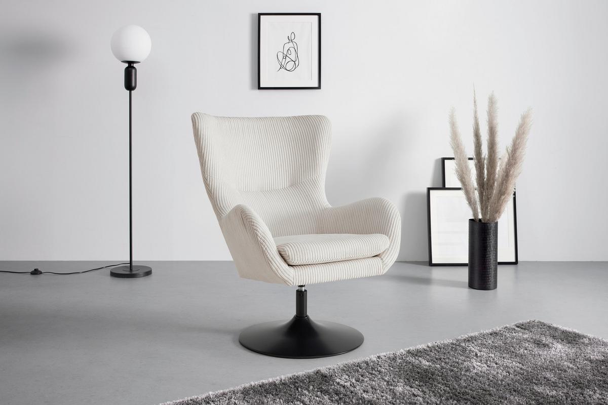 Fotel Shiba - krémszínű, Modern, textil/fém (76/99/87cm) - Mömax