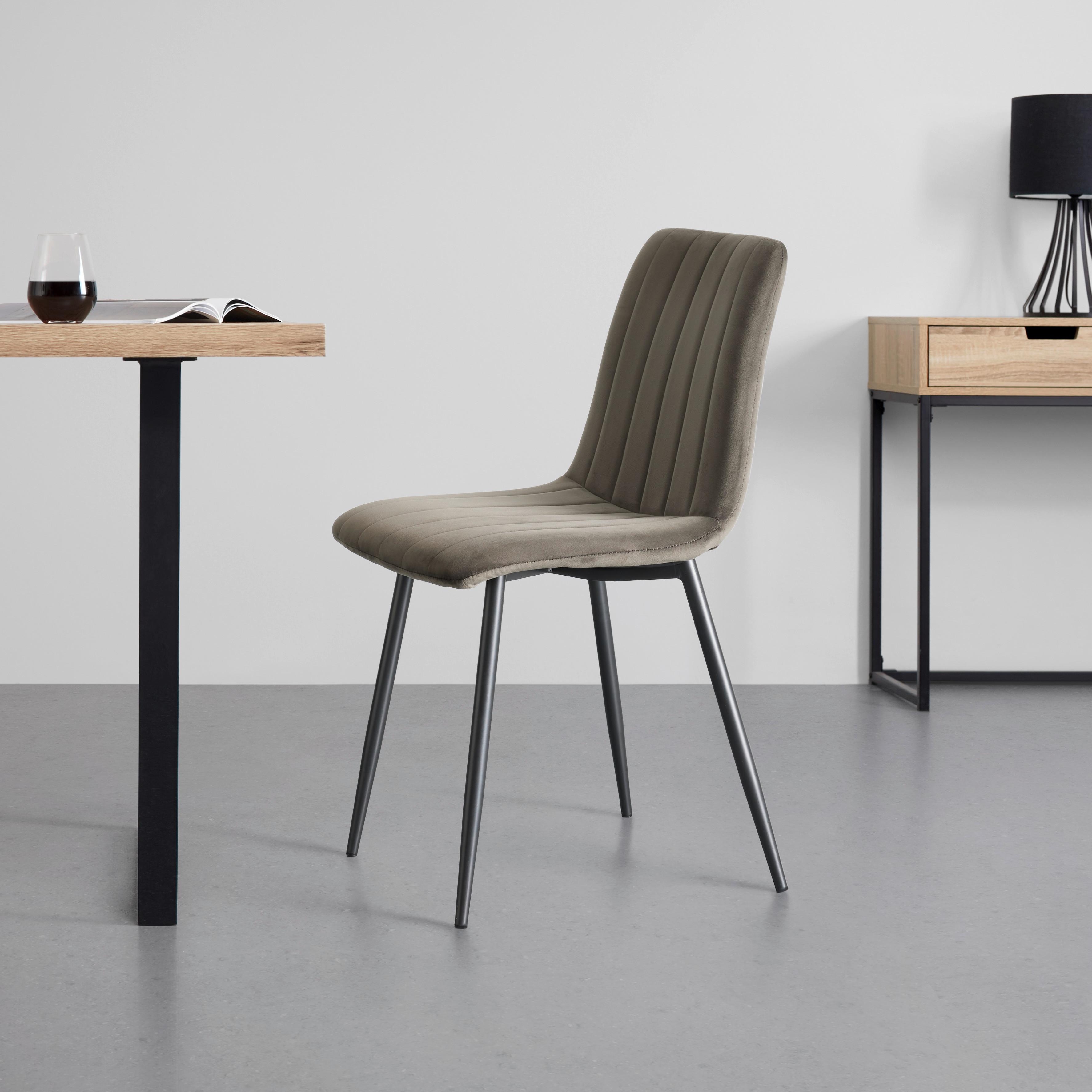 STOL LISA - grå/antracit, Lifestyle, metall/textil (45/88/56cm) - Mömax