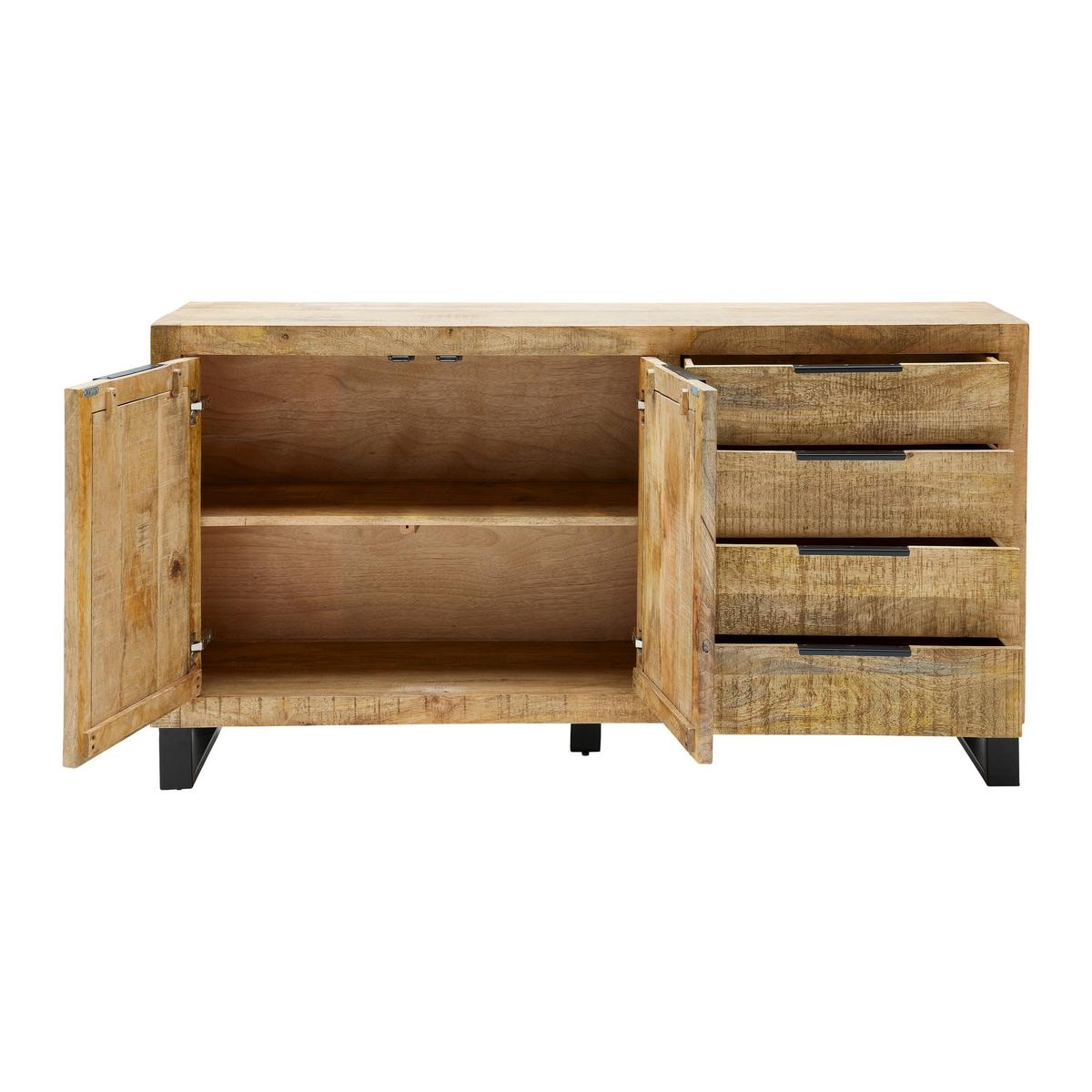 Komoda Everest - prirodne boje/crna, Natur, metal/drvo (160/85/40cm) - Zandiara
