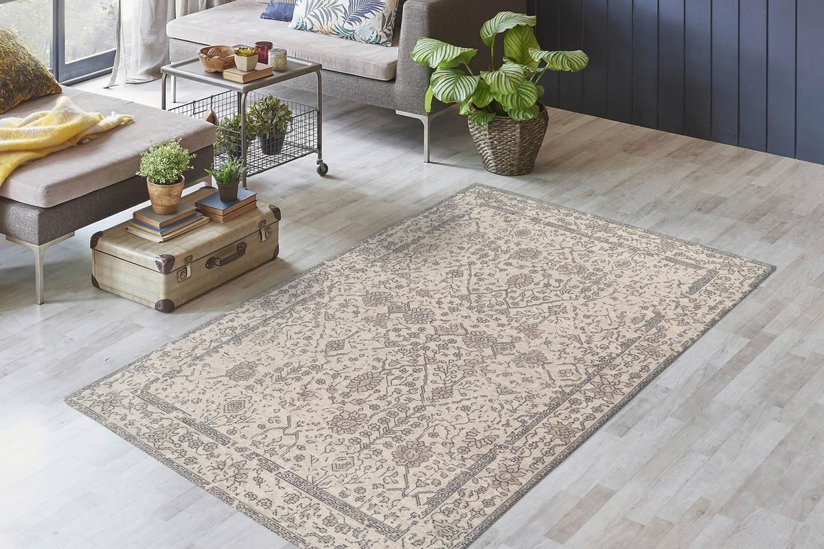 Vintage-teppich Percy 100 - Creme, Konventionell, Textil (120/170cm) - Kayoom