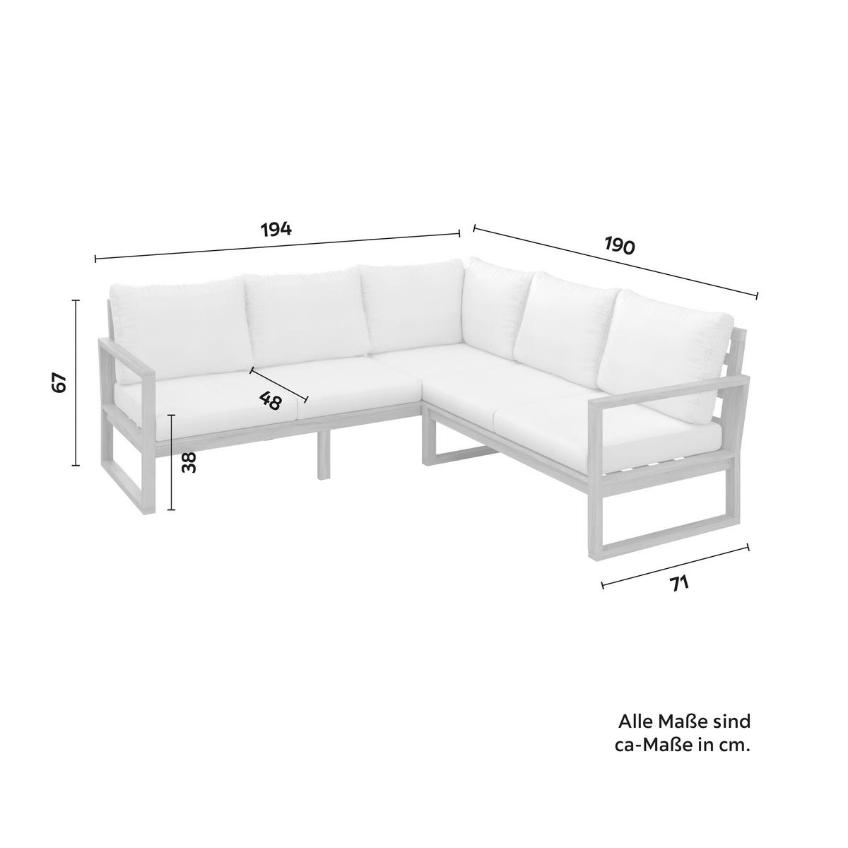 Kerti Étkezőgarnitúra Anouk - krémszínű/szürkésfehér, Modern, textil/fa (194/67/71cm) - Bessagi Garden
