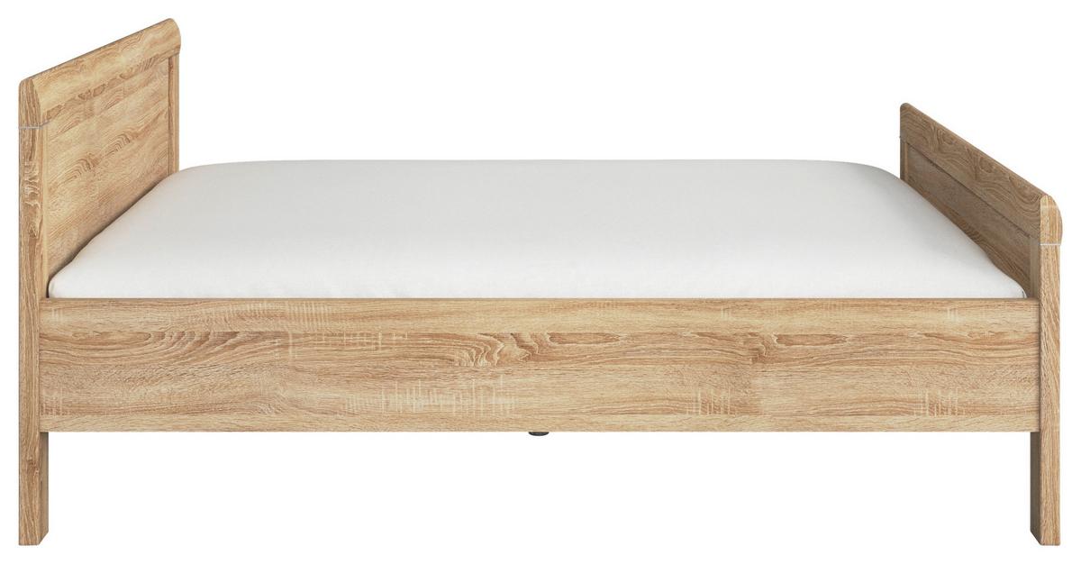Postelja Evelyn, Barva Hrasta, 160x200 - hrast sonoma, Design, leseni material (160/200cm) - Novel