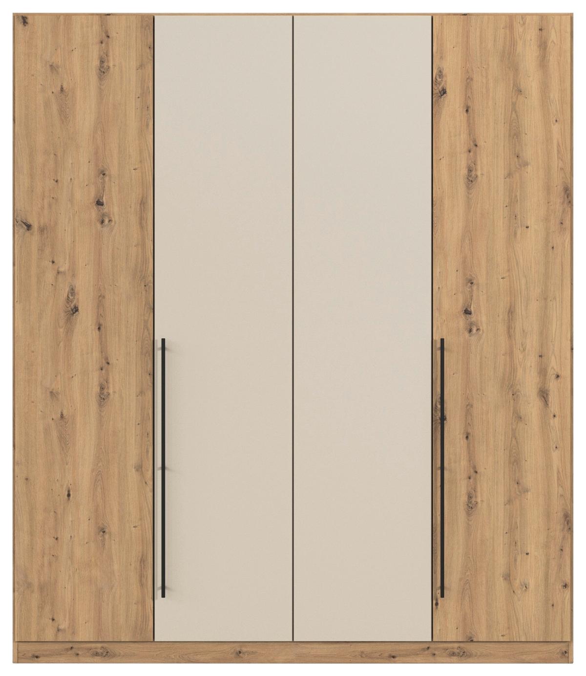 Omara Za Oblačila Safari, Hrast, Barva Šampanjca, 181cm - barve šampanjca/črna, Konvencionalno, kovina/leseni material (181/210/54cm)