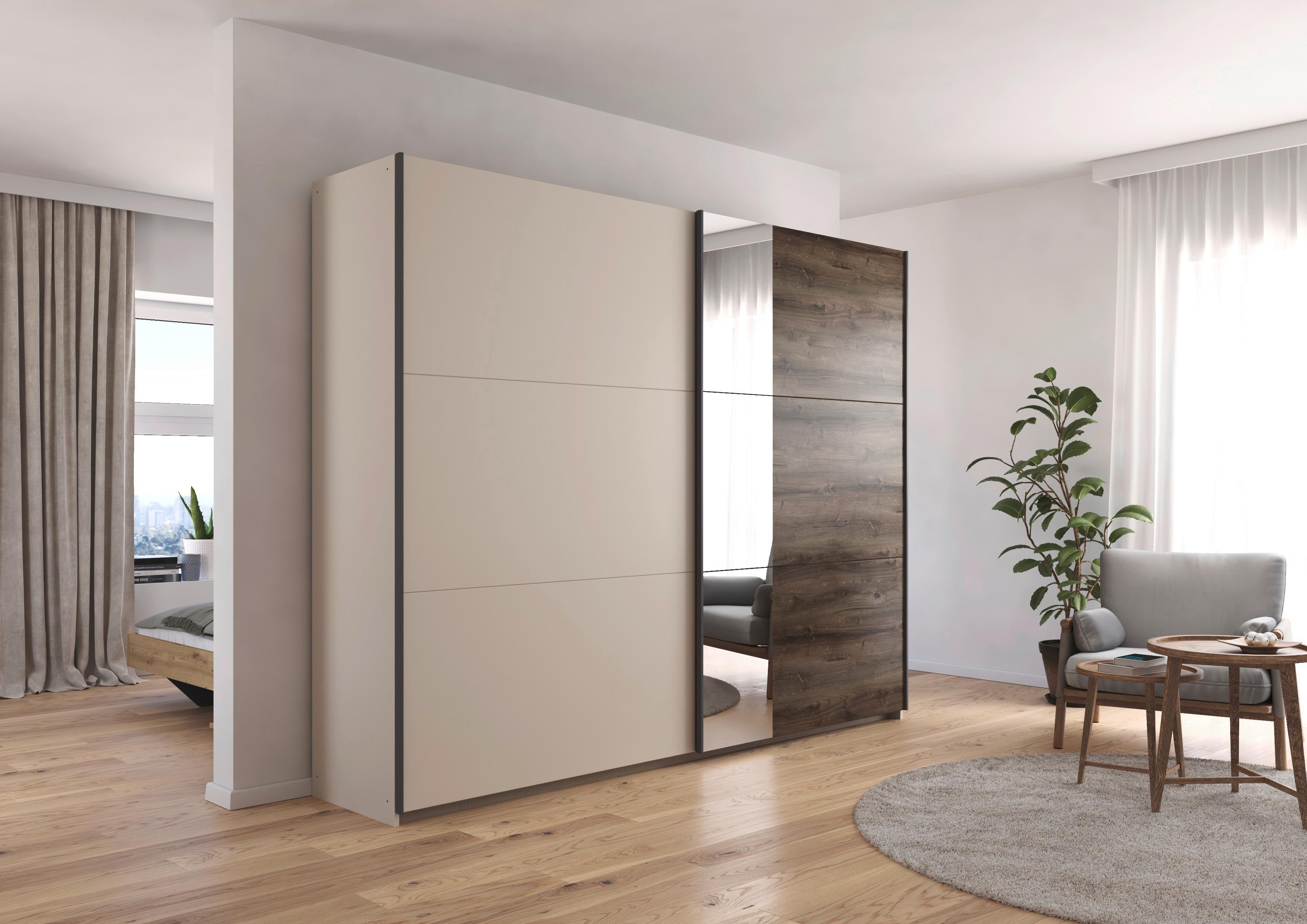 DULAP USI CULISANTE SAJO - străveziu/stejar închis la culoare, Trend, material pe bază de lemn (218/210/59cm) - Premium Living