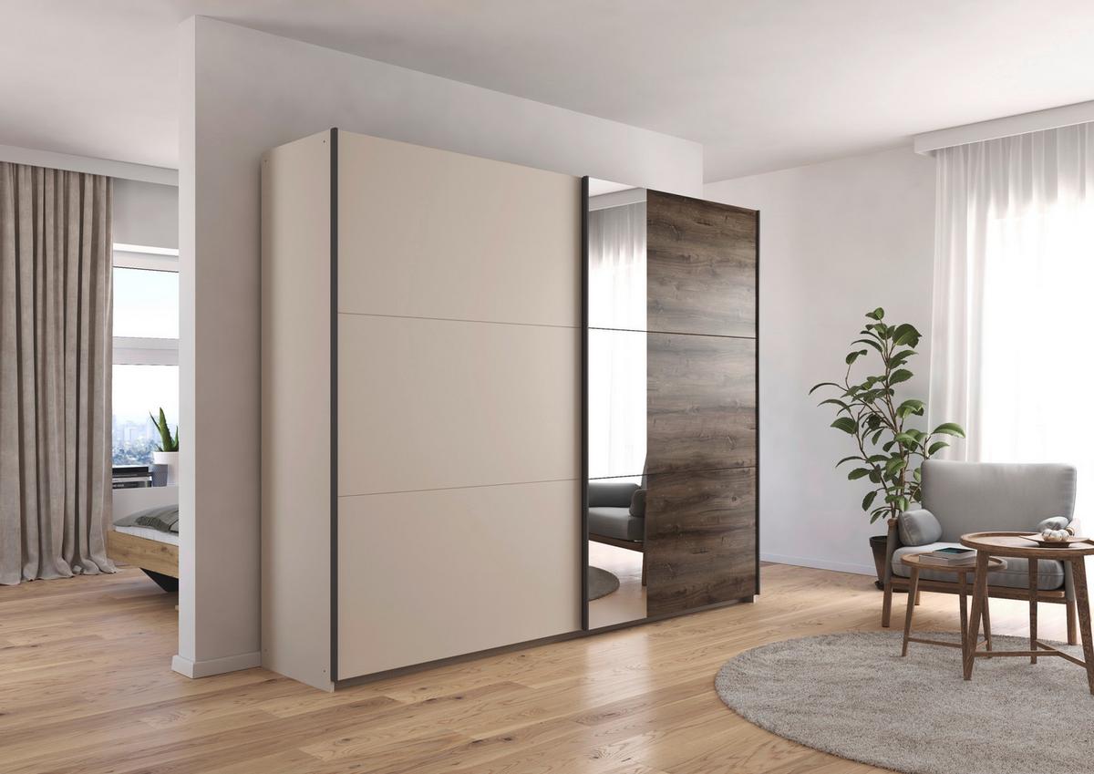 Ormar S Kliznim Vratima Sajo - hrast tamni/prozirno, Trend, drvni materijal/metal (218/210/59cm) - Premium Living