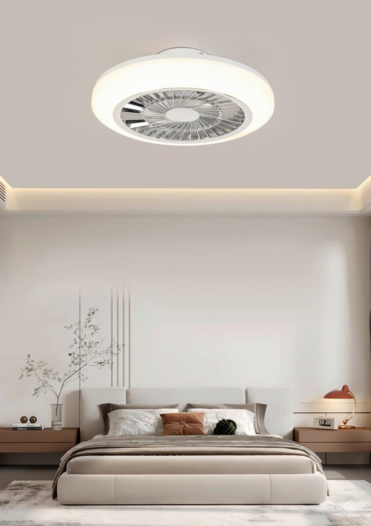 WENTYLATOR SUFITOWY ANGELA - biały/przezroczysty, Trend, tworzywo sztuczne (45/16cm) - Novel