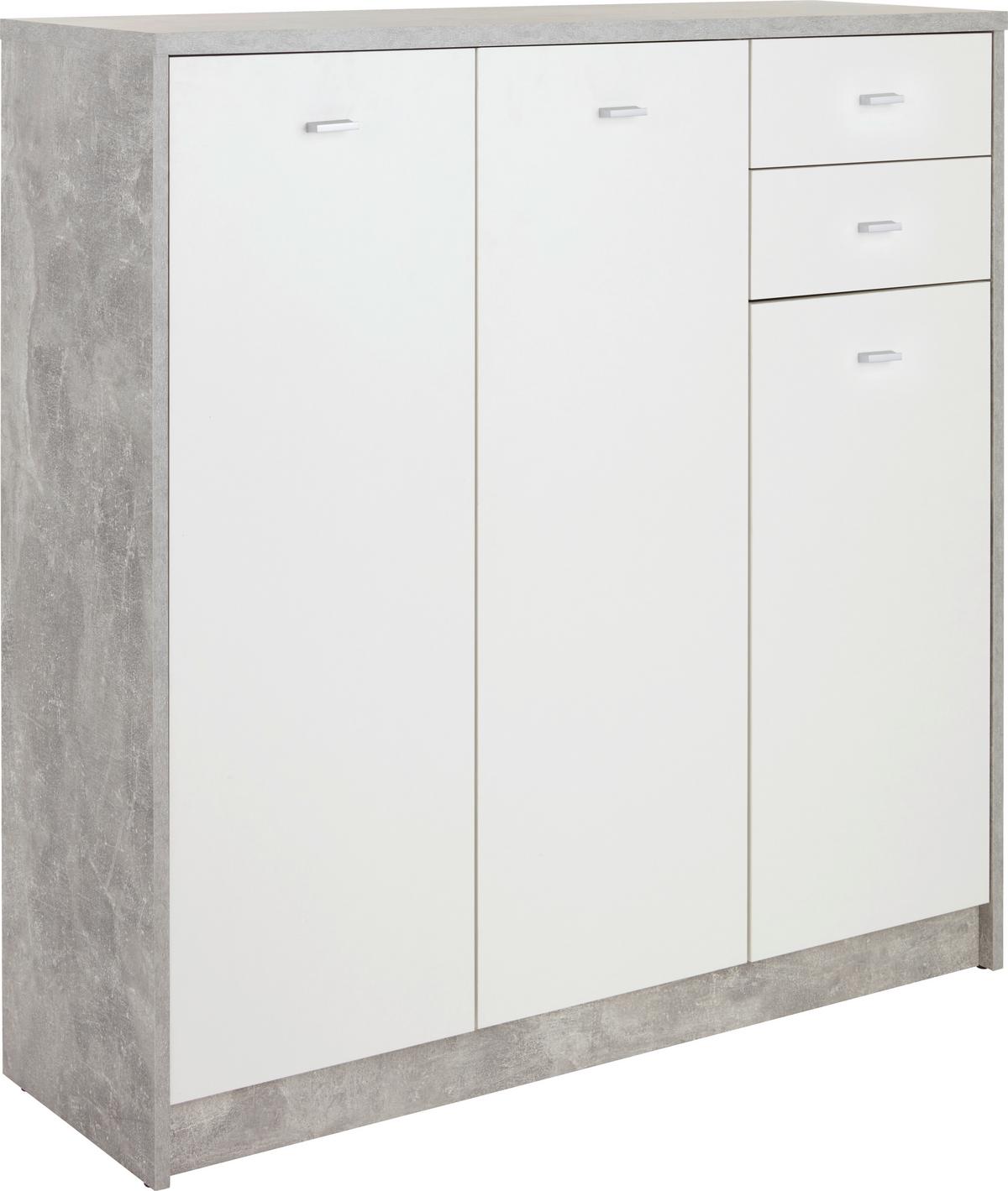 Komoda 4-you New, Siva, Bela - barve kroma/siva, Moderno, umetna masa/leseni material (109,1/111,4/34,6cm) - Mömax