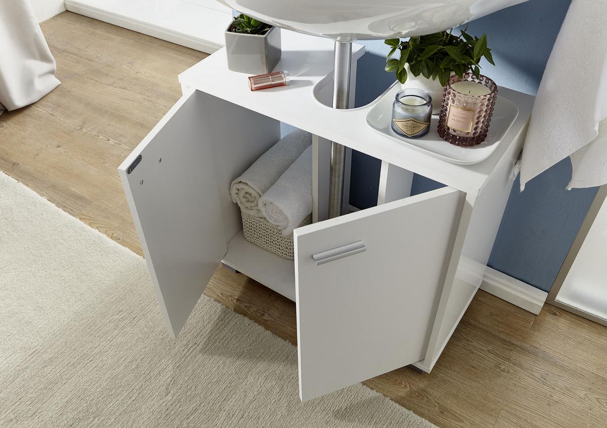 Omarica Za Pod Umivalnik Wl1.344 - bela/barve aluminija, Basics, kovina/umetna masa (60/55/30cm) - MID.YOU